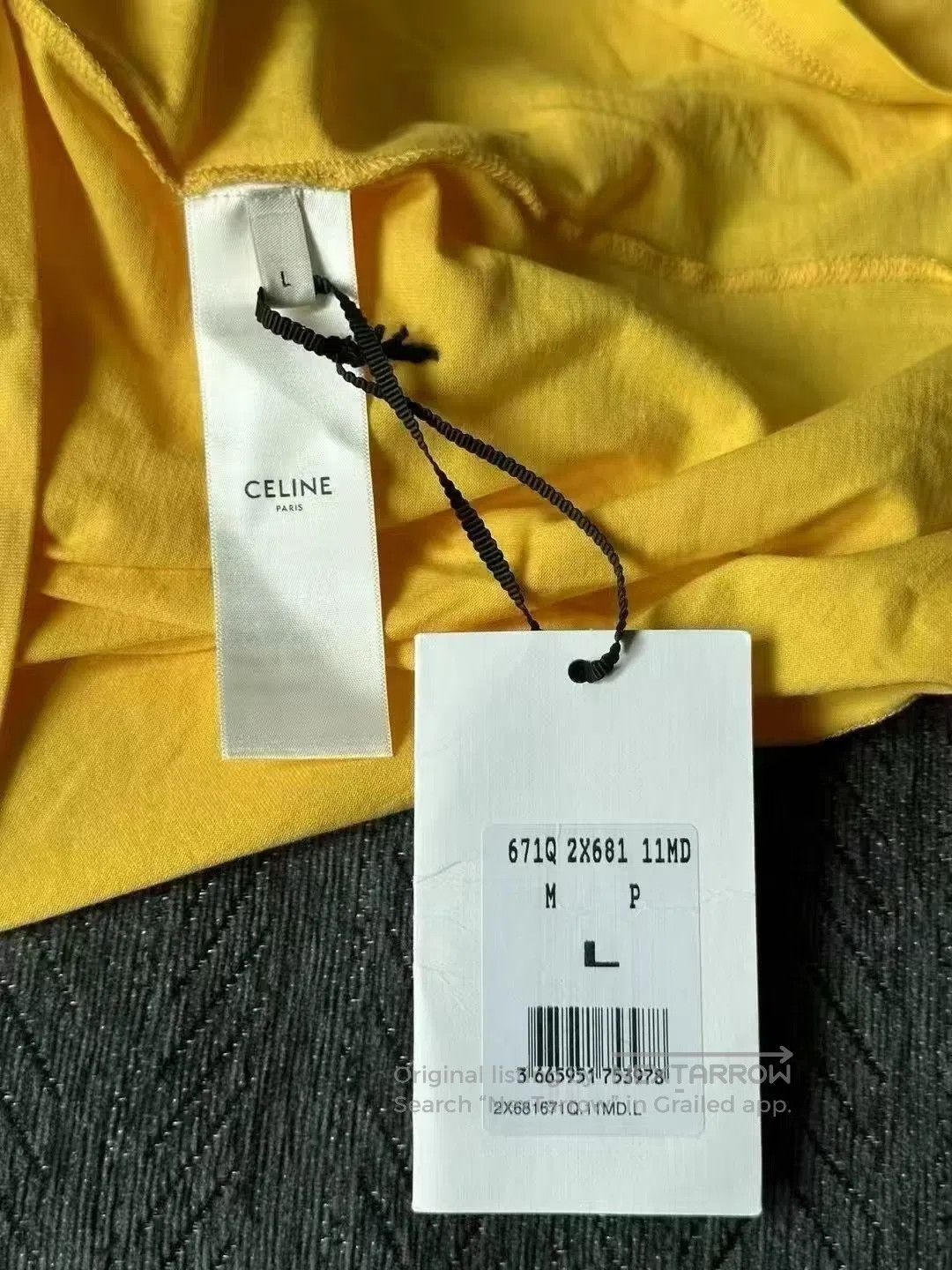 Celine CELINE Yellow Logo Short Sleeve| Size US L / EU 52-54 / 3 - 4 Thumbnail