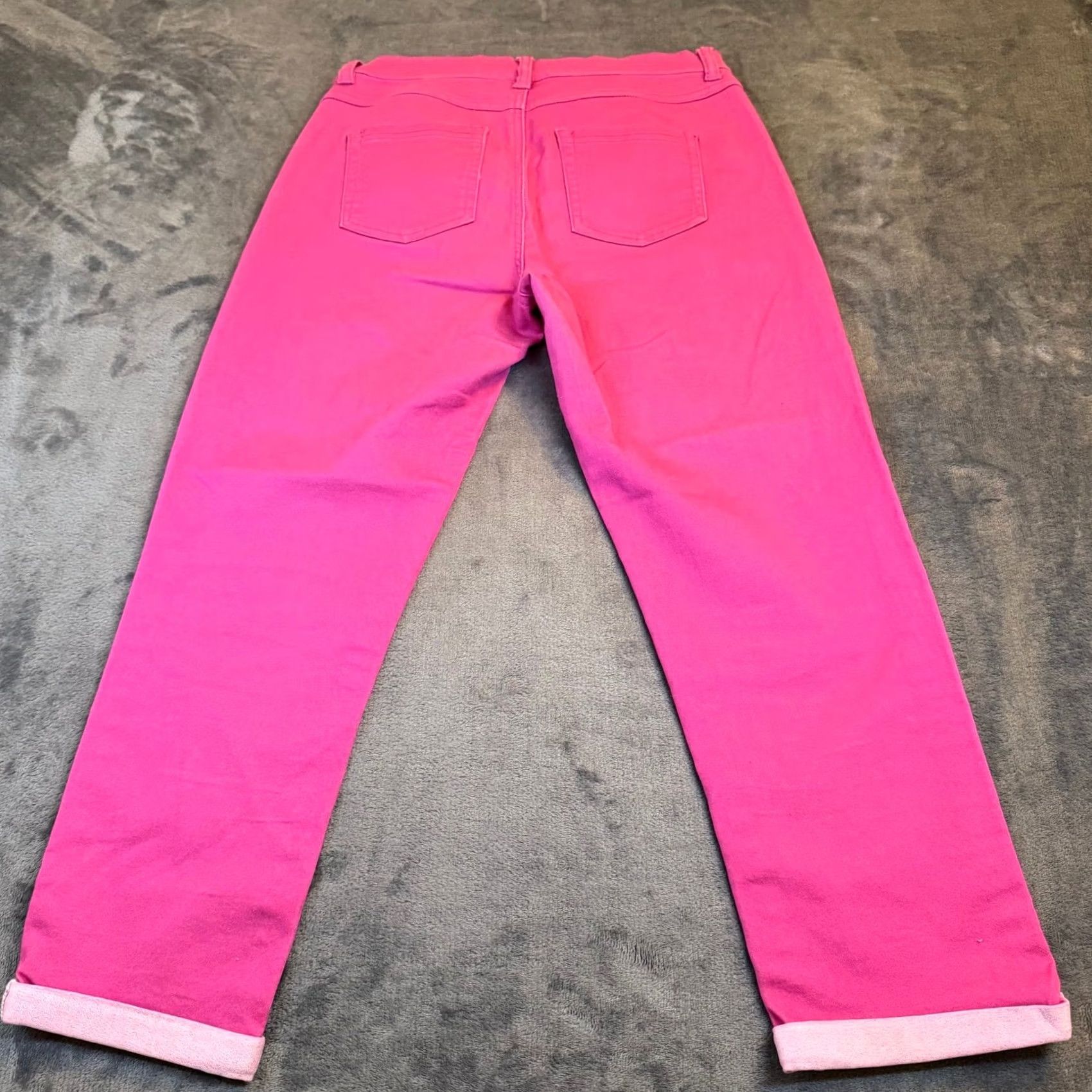 Pinko DG2 Diane Gilman Pink Classic Stretch Jeans Womens 6P Petite Straight Leg Denim 5-Pocket Cuffed Stretch Regular Rise Mid-Continent? Size 28" / US 6 / IT 42 - 3 Thumbnail
