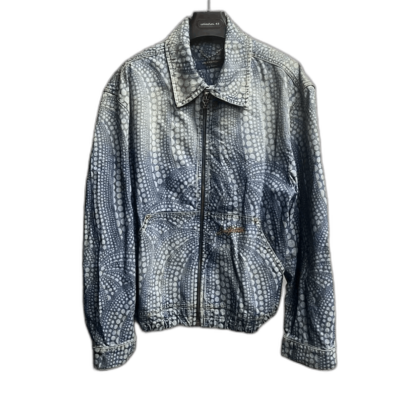 louis vuitton's new blue Yayoi Kusama pumpkin letter jacket