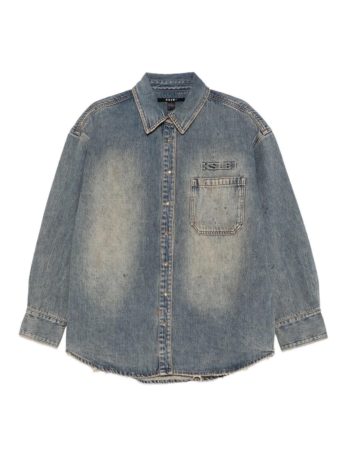 Ksubi new Ksubi womens Oversized Denim Shirt blue small 8 top Size S / US 4 / IT 40 - 2 Thumbnail