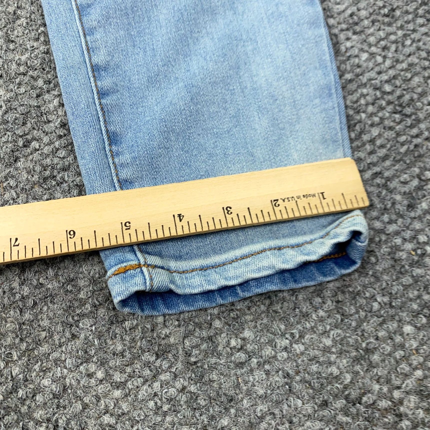 Vintage Oat New York Jeans Womens Size 32 Blue Mid Rise Skinny Stretch Faded Light Wash Size 35" - 5 Thumbnail