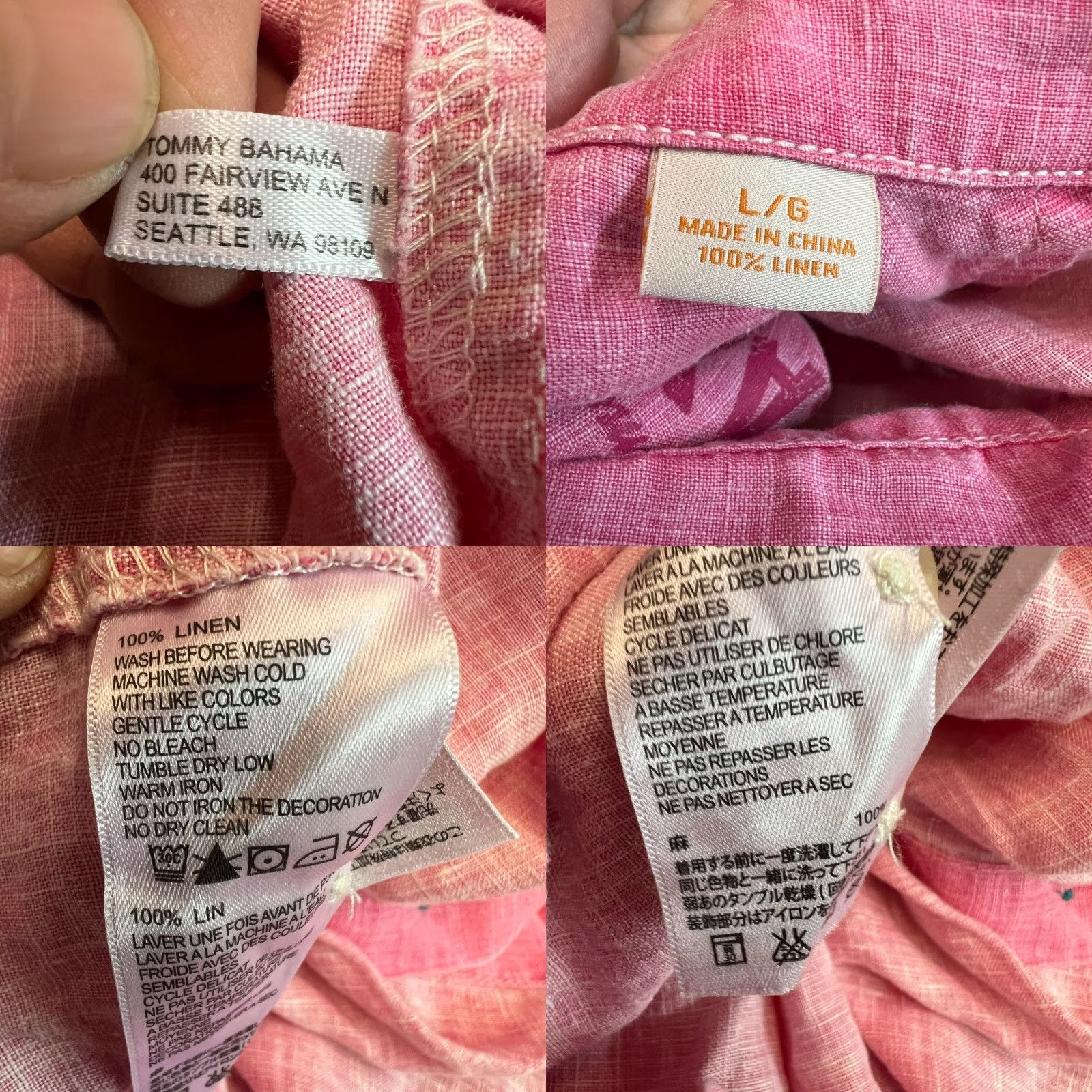 Tommy Bahama Tommy Bahama Relax Shirt Mens Size L Coral 100% Linen Short Sleeve Button-Up Size US L / EU 52-54 / 3 - 8 Thumbnail