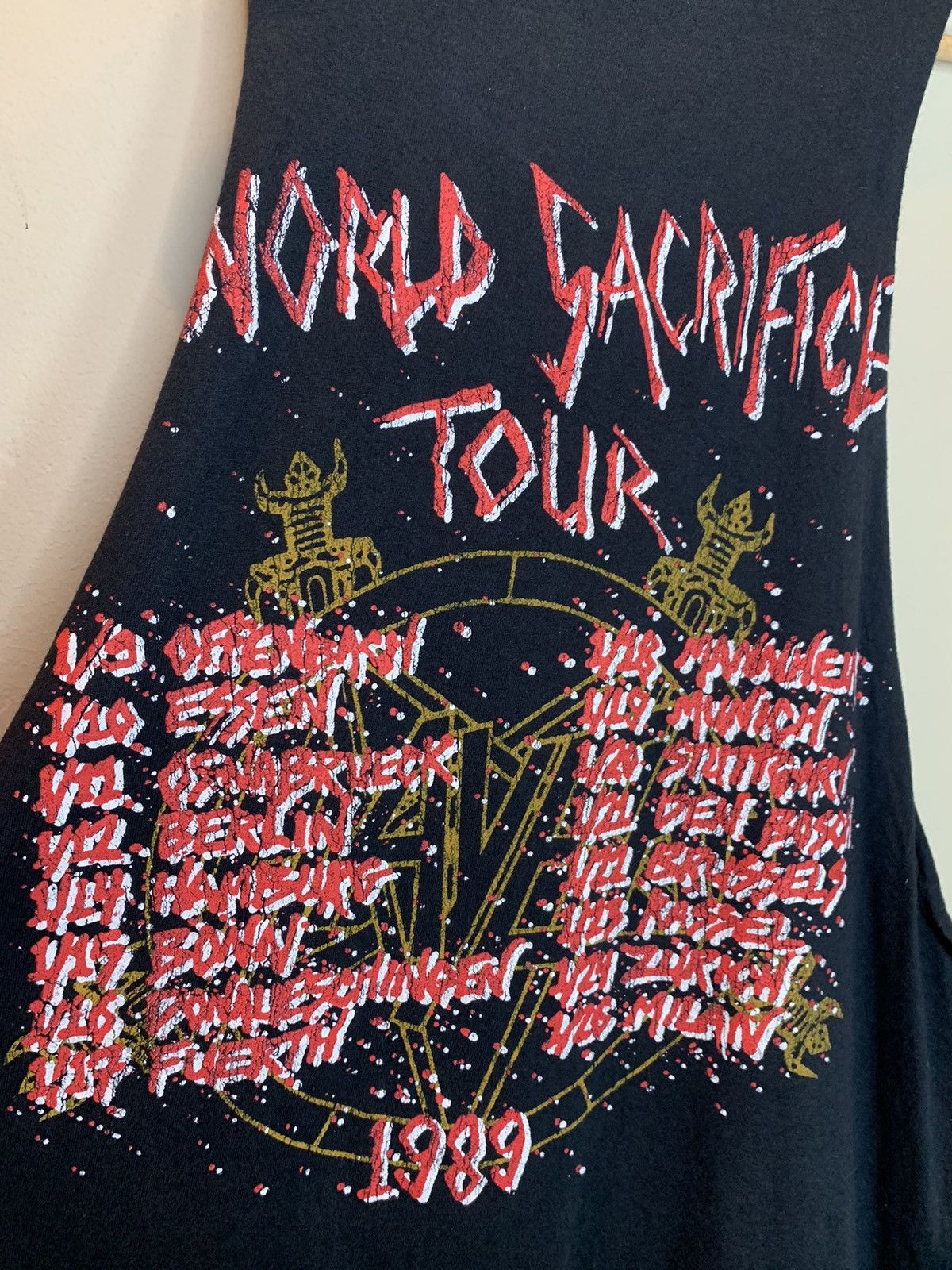 Slayer RARE Vintage Slayer South Of Heaven World Sacrifice Tank Top Size US XL / EU 56 / 4 - 4 Thumbnail