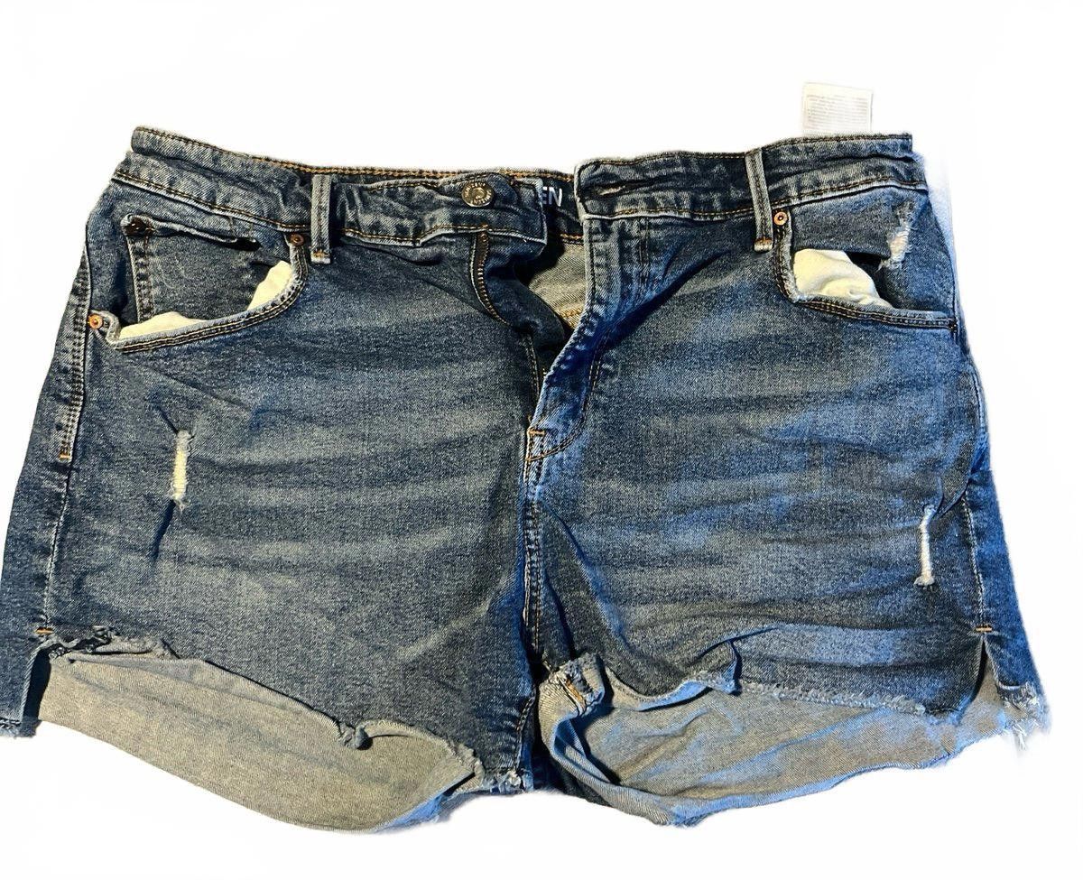 Levi's Denizen by Levi's High-Rise Distressed Denim Shorts SZ 14 Size 36" / US 14 / IT 50 - 1 Thumbnail