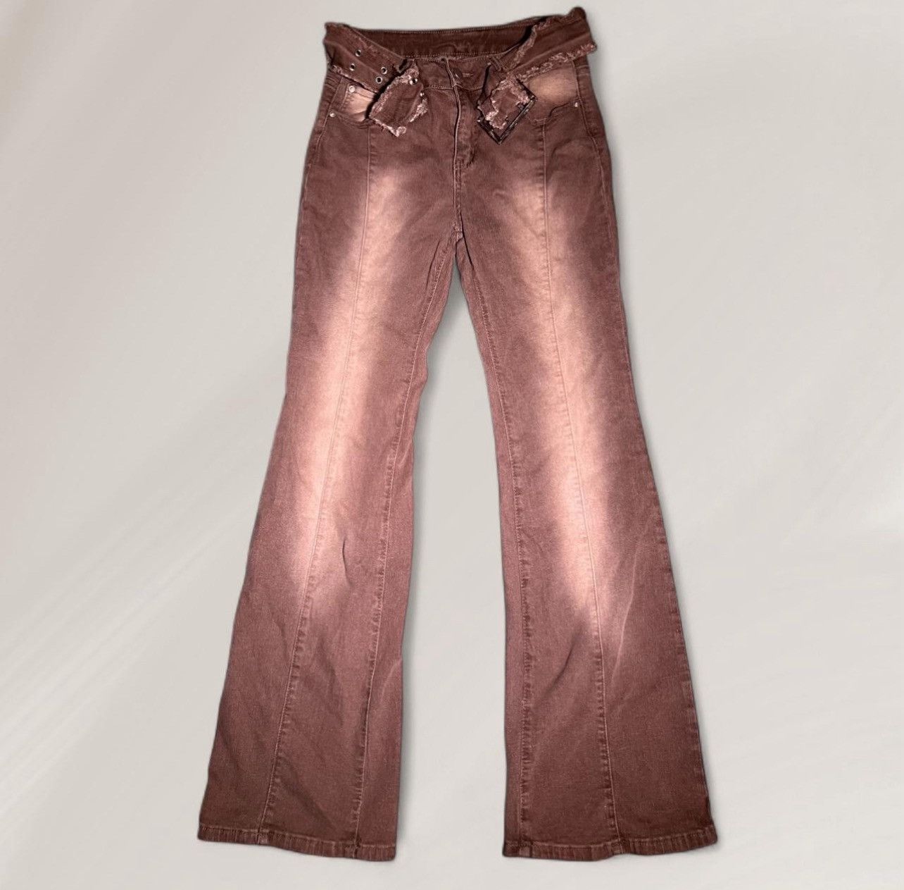 Shein Brown SHEIN low-rise flare jeans Size 28" / US 6 / IT 42 - 2 Thumbnail