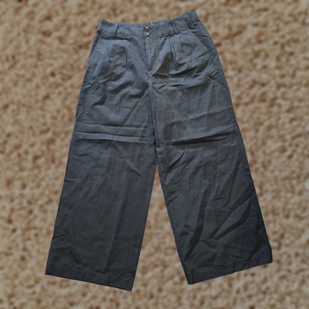 Madewell Madewell Pants Womens Size 6 Petite Black Harlow Wide Leg Drapey Twill Capsule Size 28" / US 6 / IT 42 - 1 Thumbnail
