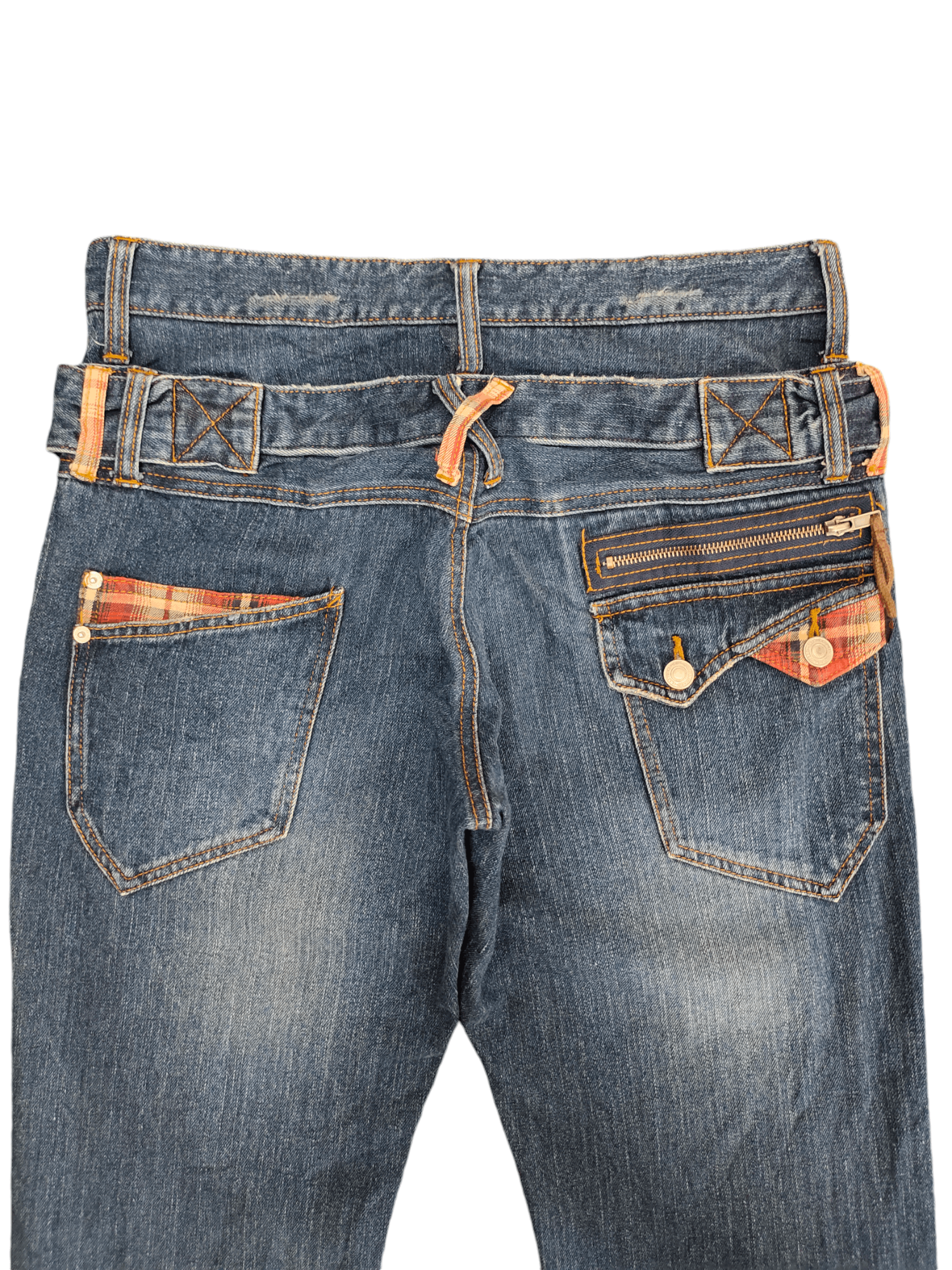 If Six Was Nine Vintage Y2k Wild Khakis Double Waist Clawmark Faded Jeans Size US 32 / EU 48 - 12 Thumbnail