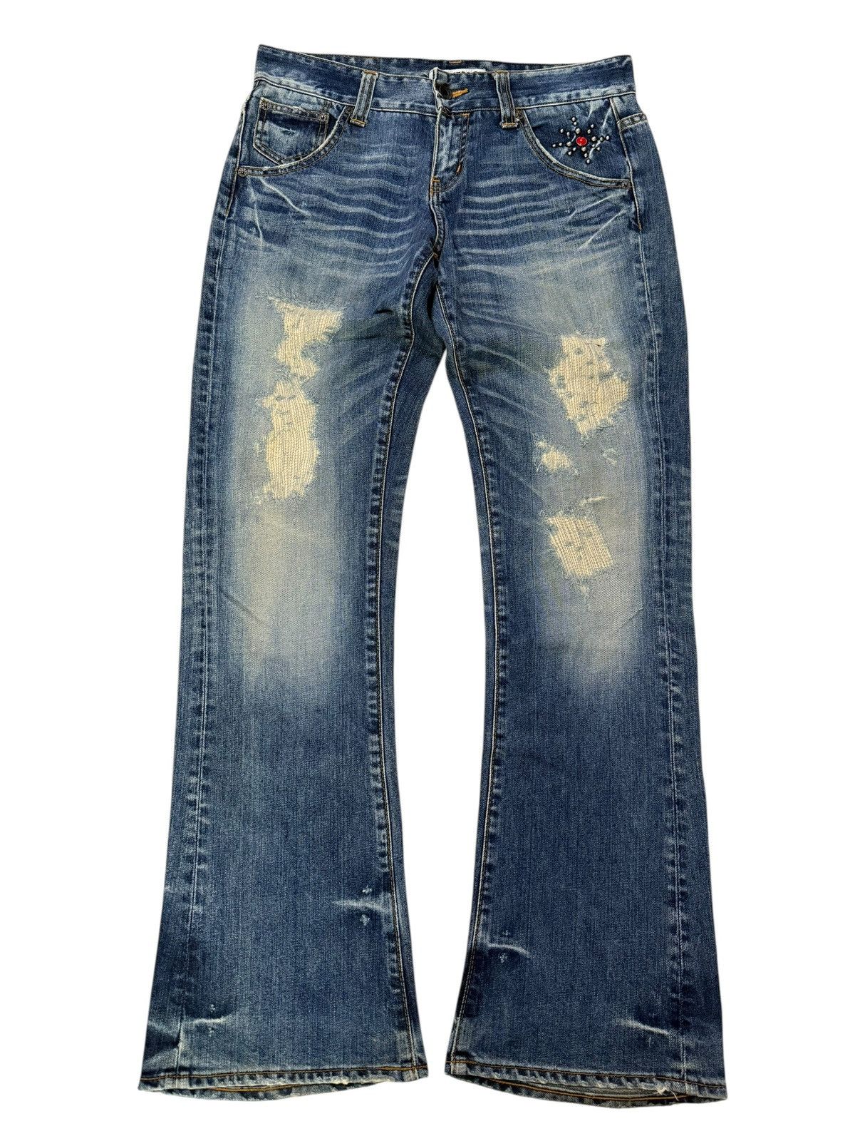 Tornado Mart Flared Jeans Sanford Distressed Faded Bootcut Denim Size US 31 - 2 Thumbnail