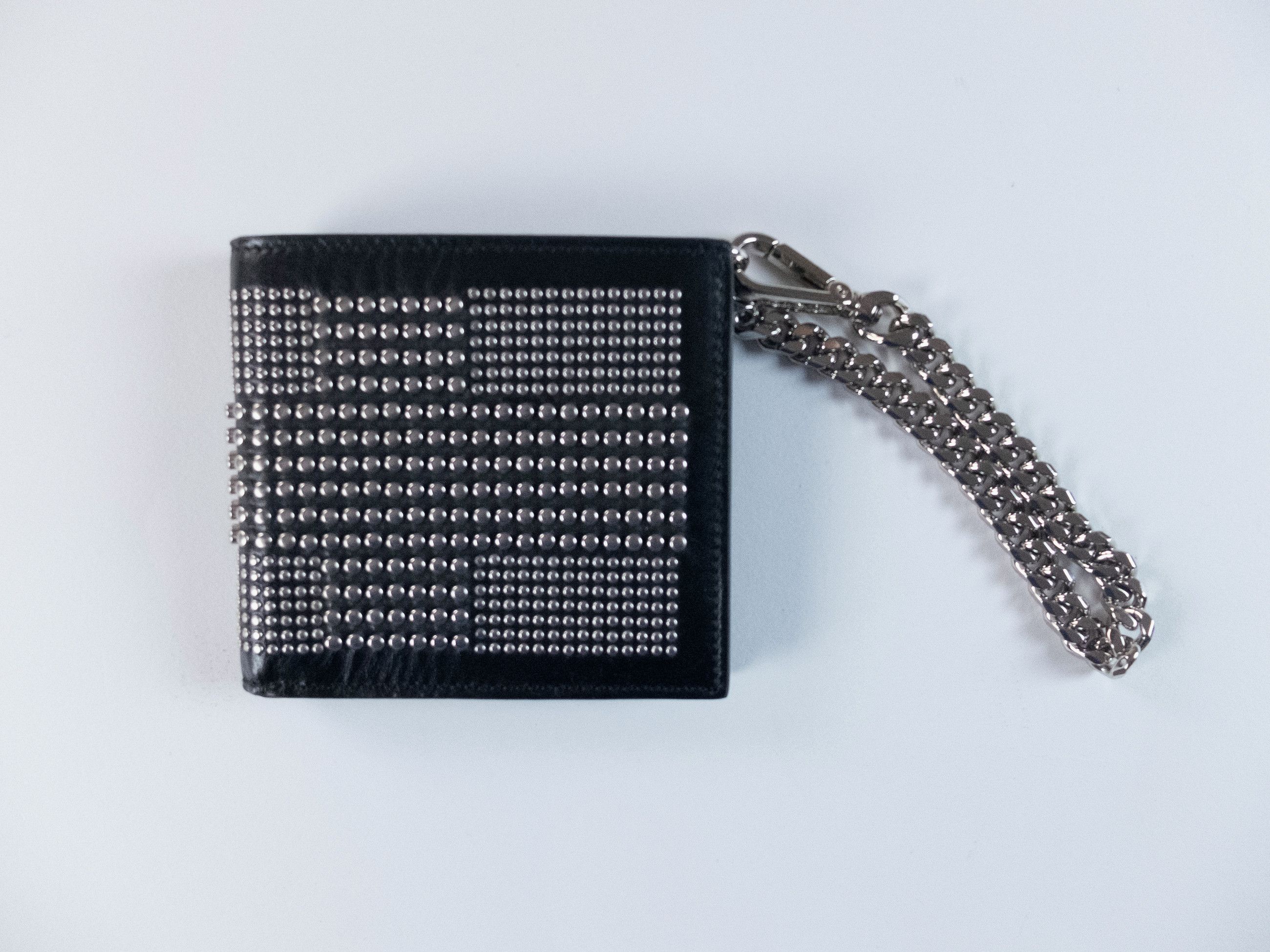 Alexander McQueen ALEXANDER MCQUEEN studded black leather wallet with chain q Size ONE SIZE - 3 Thumbnail