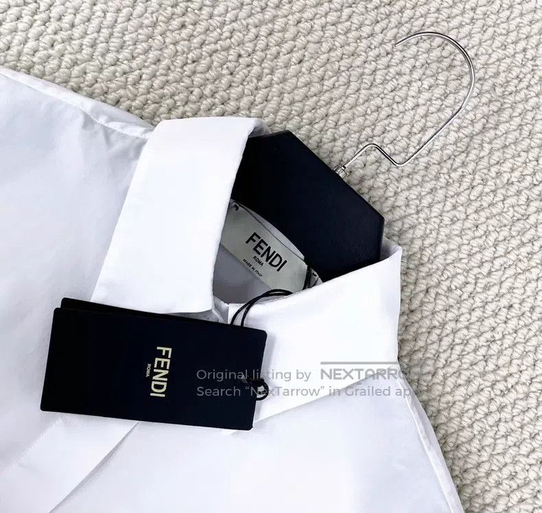 Fendi Fendi size 39 White Broadcloth Pocket 3D Relief Double F Sh Size M / US 6-8 / IT 42-44 - 3 Thumbnail