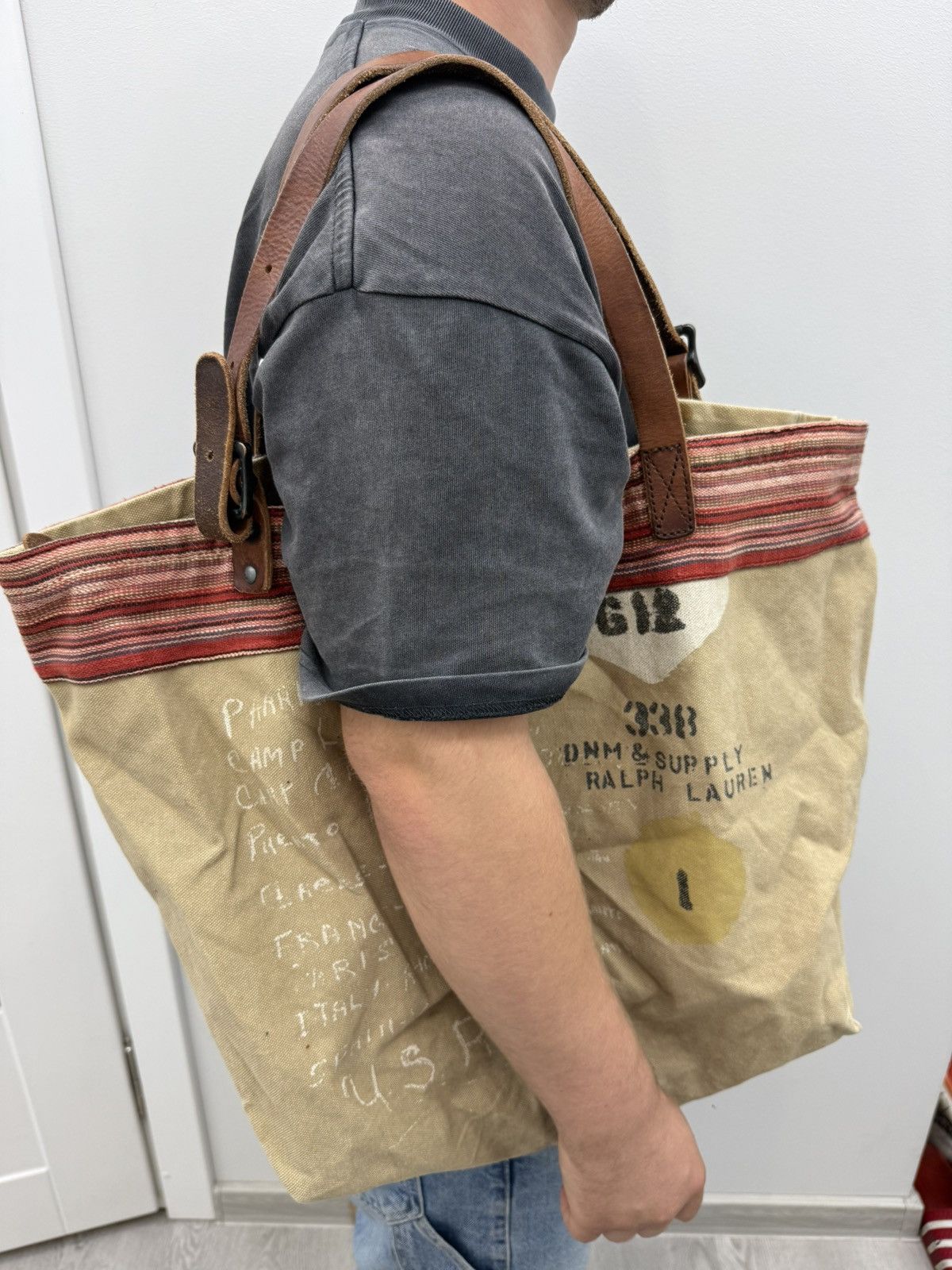 ラルフローレン DENIM&SUPPLY デニム ショルダー バッグ RRL ラルフローレン DENIM&SUPPLY デニム & サプライ レザートリム
