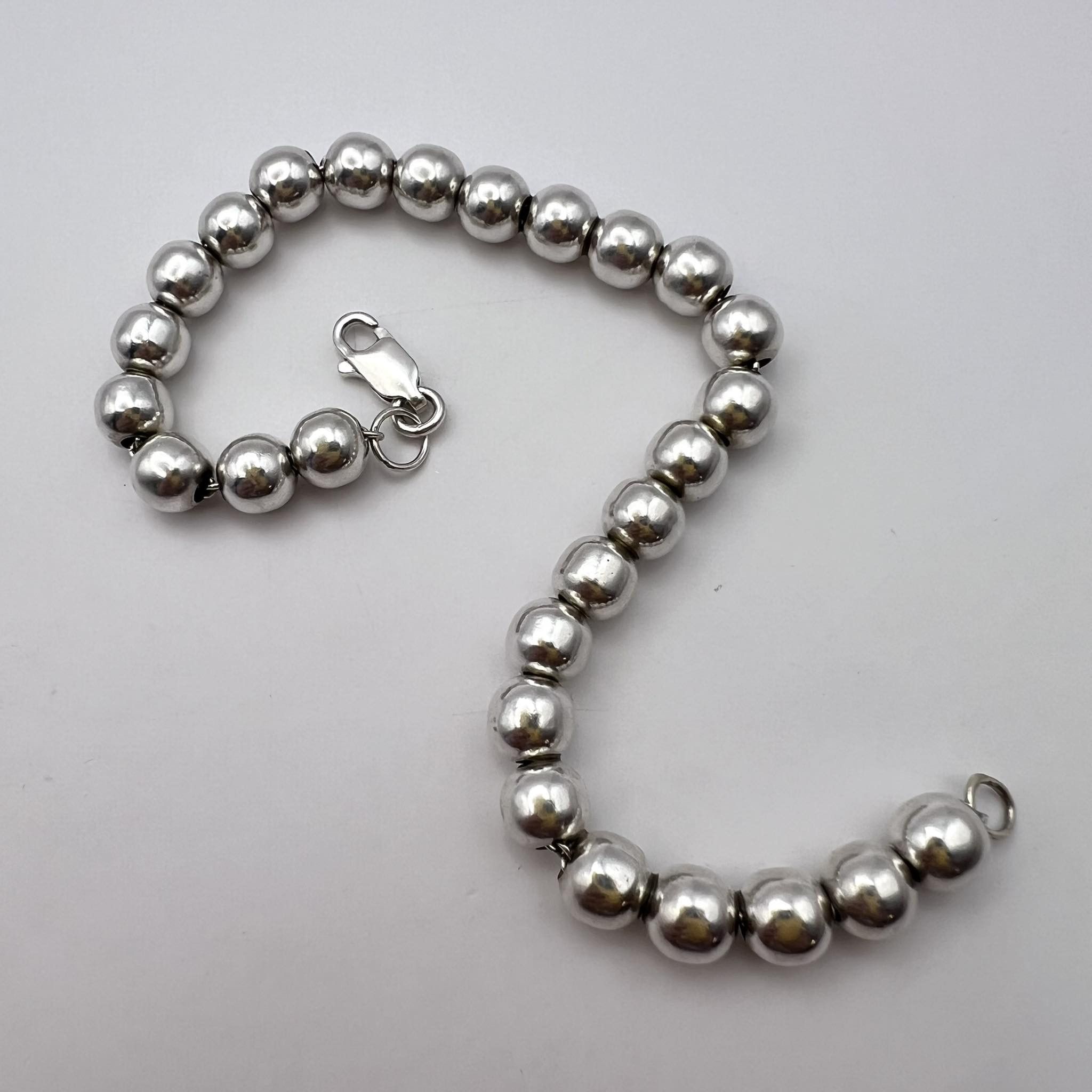 Vintage Fine Vintage Sterling Silver Beads Jewelry Bracelet 13.5 gr Size ONE SIZE - 6 Thumbnail
