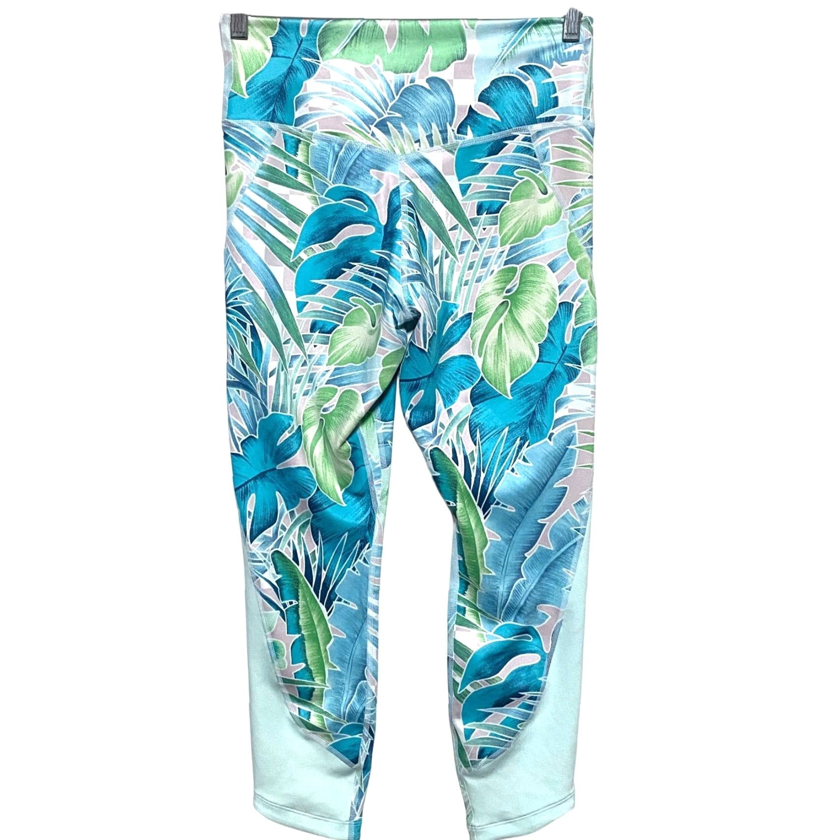 Nike Nike One Dri-Fit Leggings Womens M Tropical Vacation Resort Activewear Floral Beach Capri Pique Blue Size 32" / US 10 / IT 46 - 3 Thumbnail