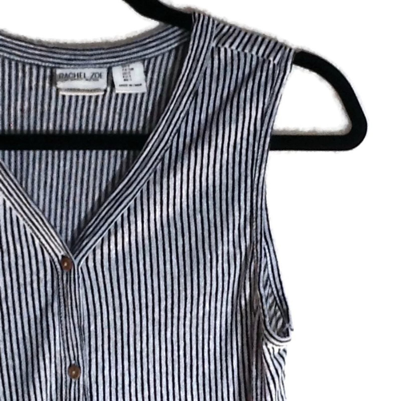Rachel Zoe Rachel Zoe Tie Knot Front Sleeveless Top Size Small Navy Blu Size S / US 4 / IT 40 - 4 Thumbnail