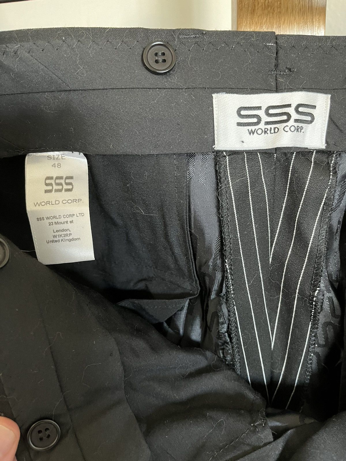 SSS World Corp Black and white pinstripe pants Size 38R - 2 Thumbnail