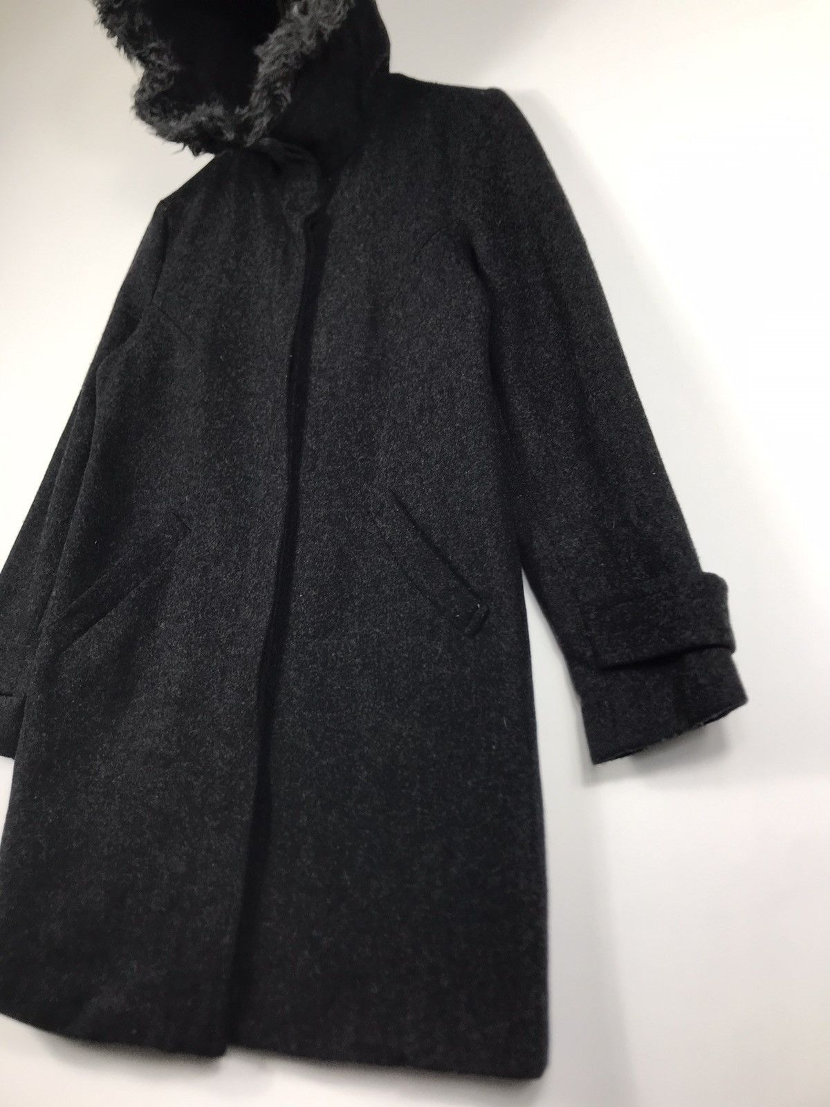 Designer × Japanese Brand × Vintage ⚡️Vintage A.O Wool Hooded Button Long Jacket Size XS / US 0-2 / IT 36-38 - 3 Thumbnail
