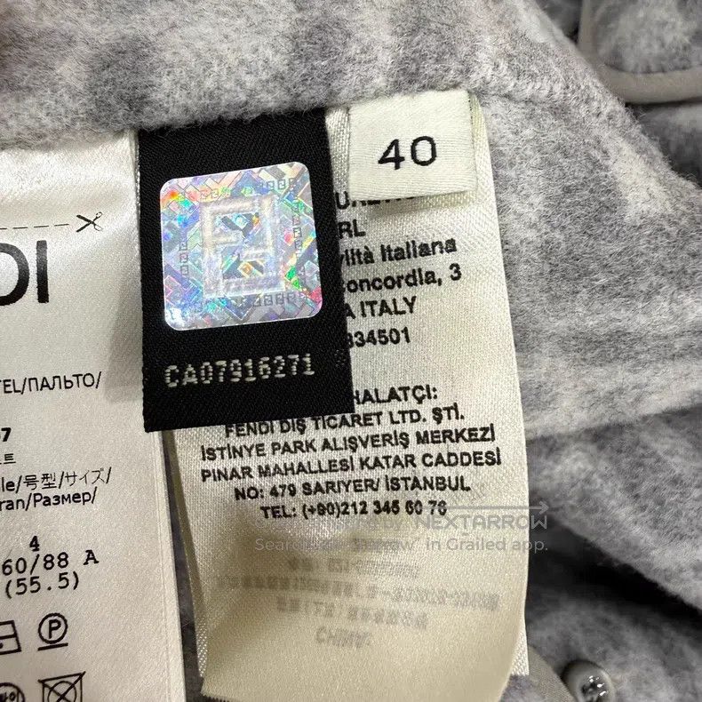 Fendi Fendi Long Grey Wool Coat with Printed Lining Size XS / US 0-2 / IT 36-38 - 4 Thumbnail