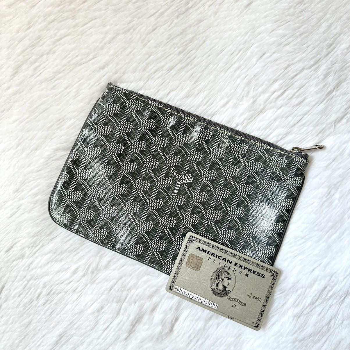 image of Goyard Senat Pm Clutch in Grey, Men's