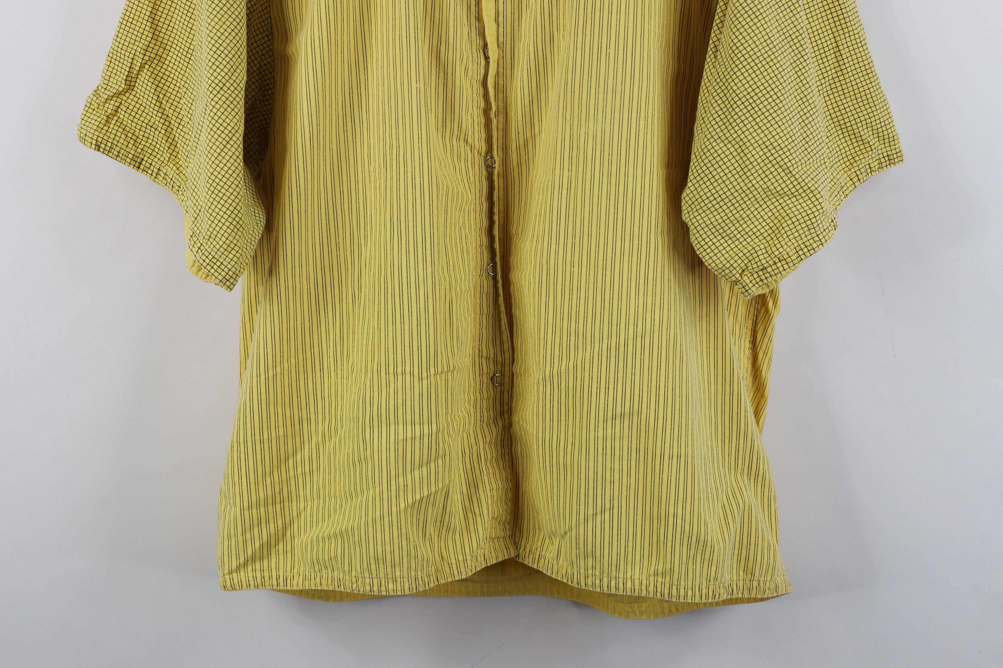 Vintage Vintage 90s Streetwear Boxy Baggy Button Shirt Yellow Size M / US 6-8 / IT 42-44 - 3 Thumbnail