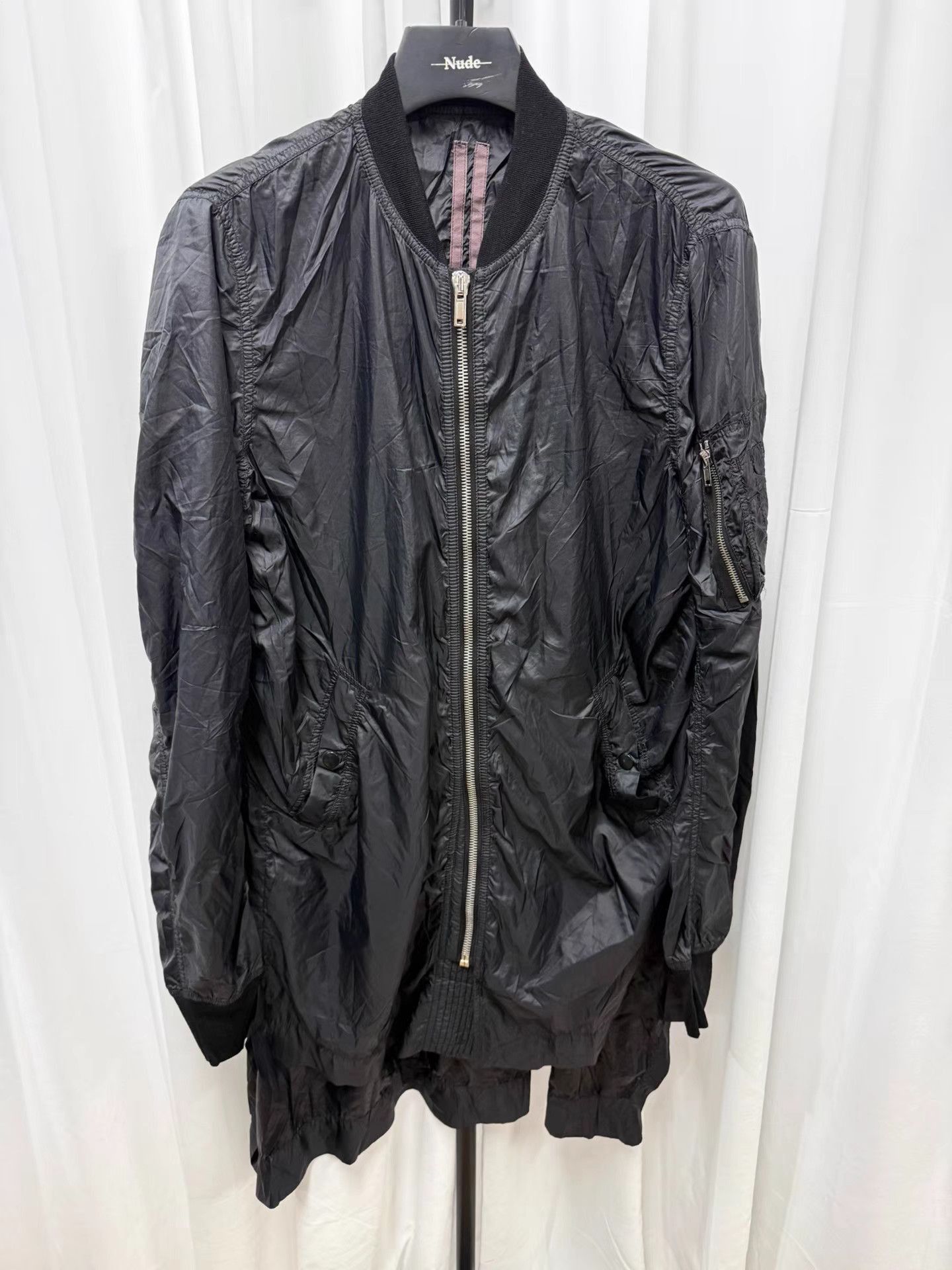 Rick Owens Black Bomber Jacket with Zip Front and Pockets Size US M / EU 48-50 / 2 - 1 Thumbnail