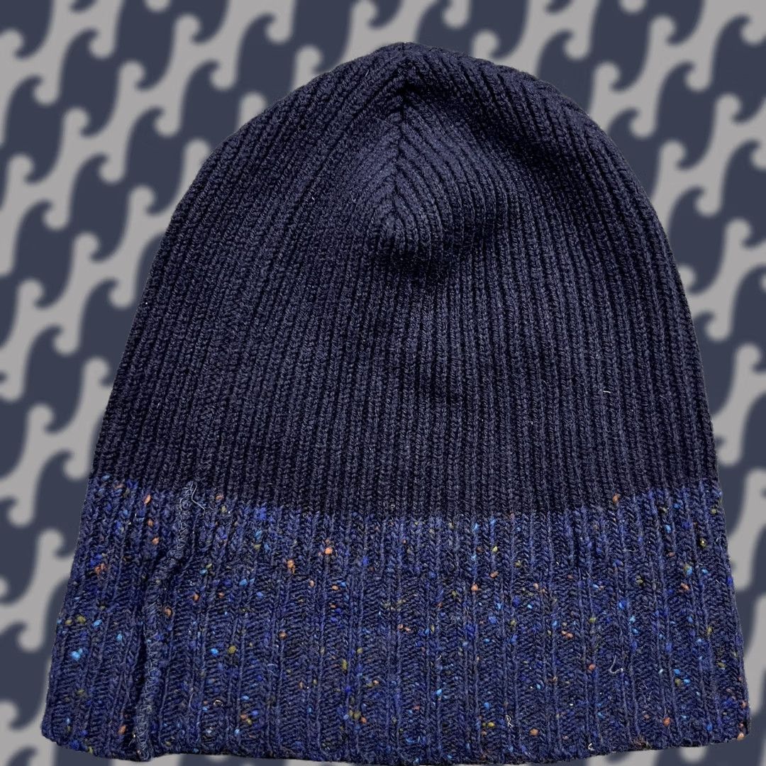 Barbour Barbour Beanie Hat One Size OS 100% Pure New Wool Cuffed Ribbon Navy Blue Unisex Adults Mens Womens Knit Thermal Lined Size ONE SIZE - 1 Thumbnail