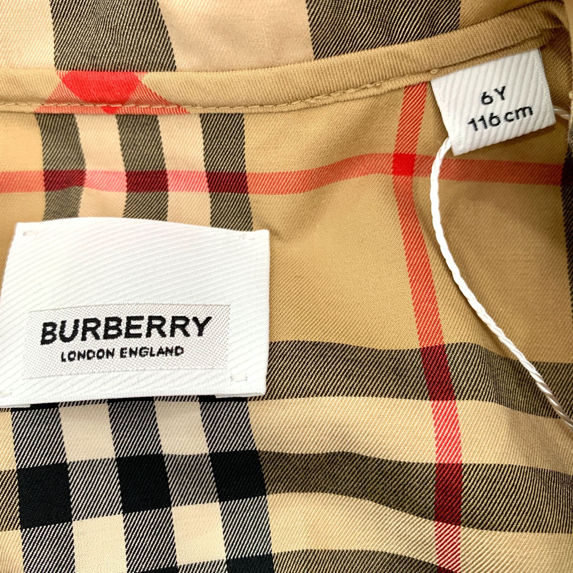 Burberry Burberry Brown Checkered Button-Down Shirt Dress (Size 6Y) Size XXS / US 00 / IT 34 - 2 Thumbnail