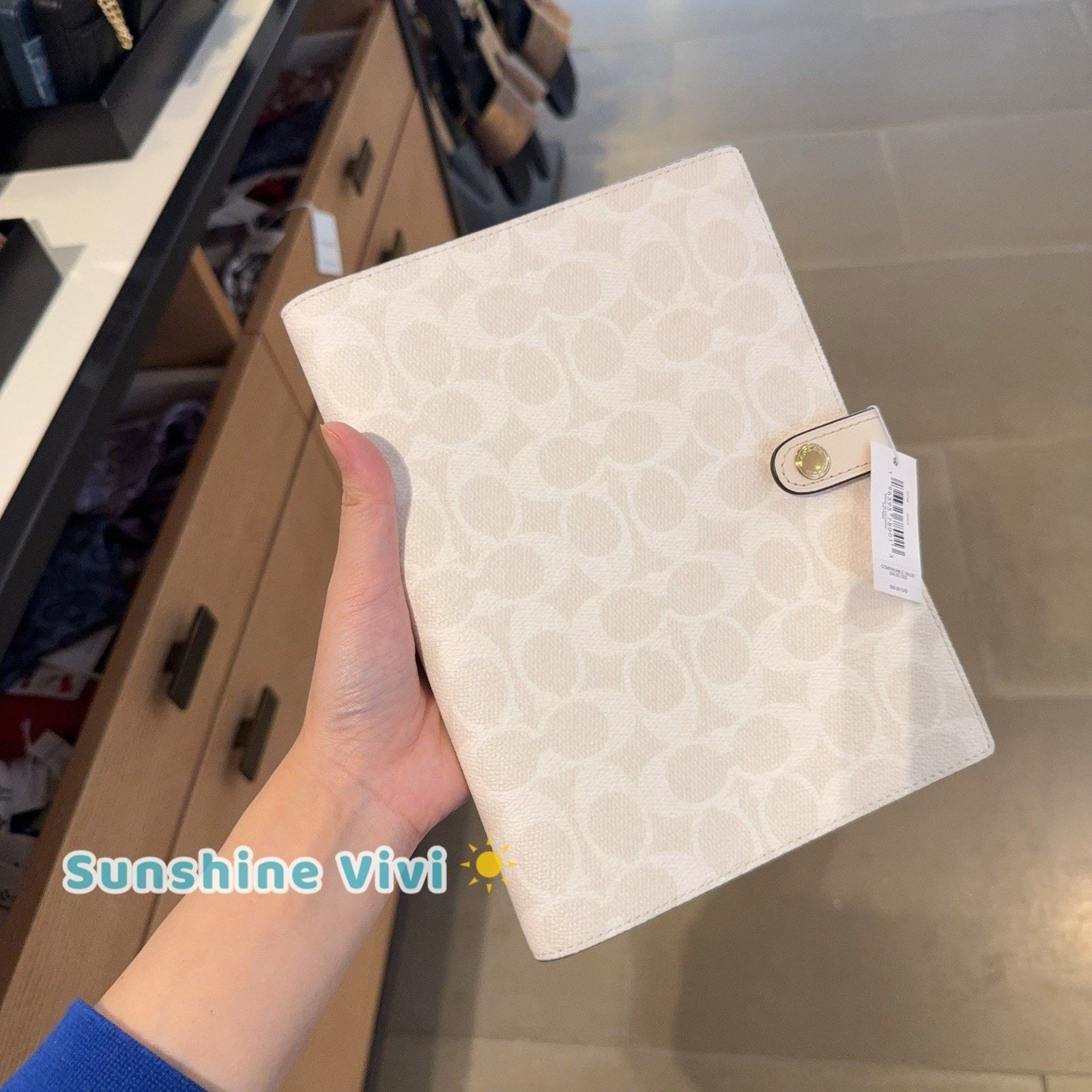 Coach NWT Coach Notebook In Signature Canvas CZ198, White/Chalk Size ONE SIZE - 6 Thumbnail