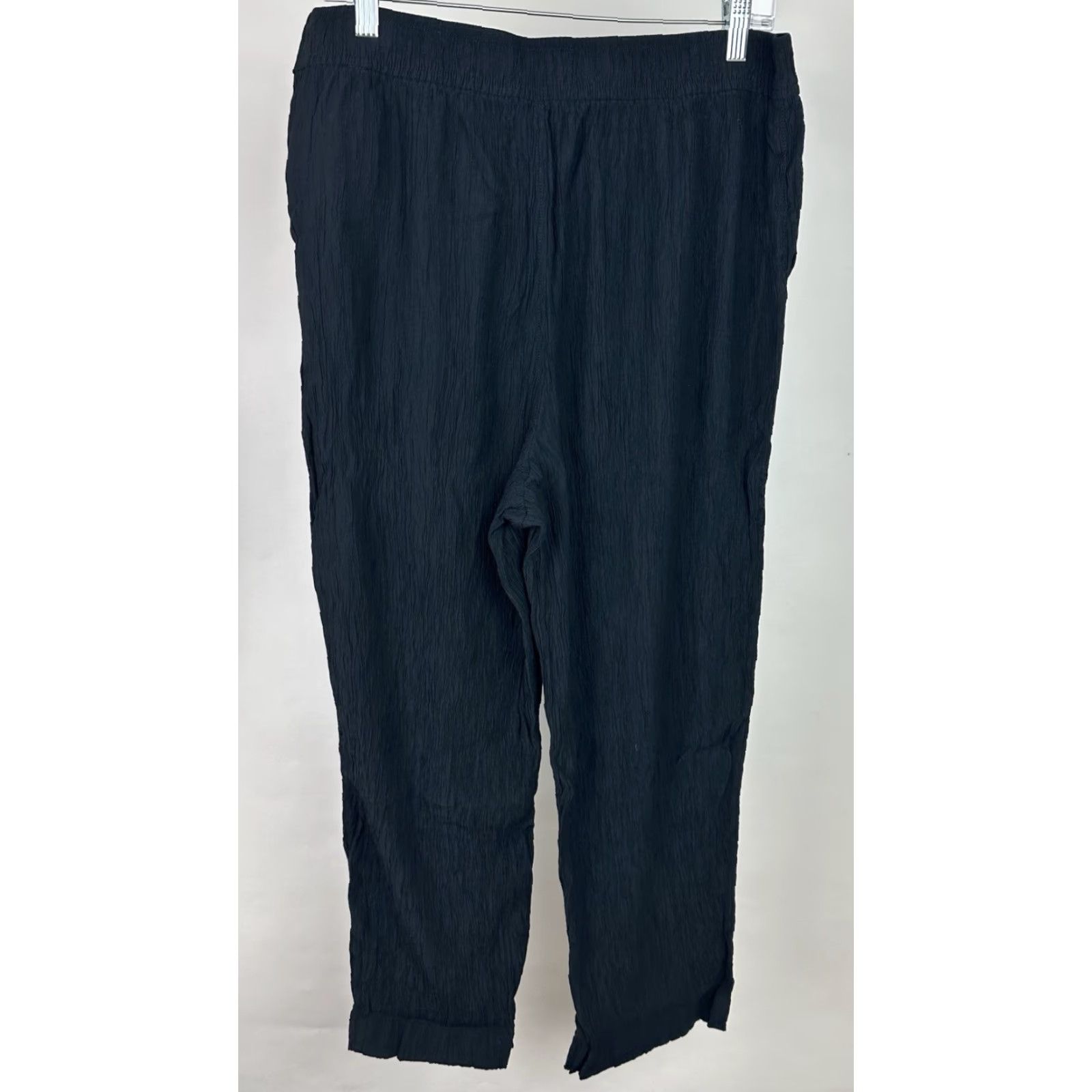 Madewell Madewell Pants Leg Straight Pull-on Elastic Waist Womens Large Black Viscose Dress Pants Casual Minimalist Size 36" / US 14 / IT 50 - 6 Thumbnail