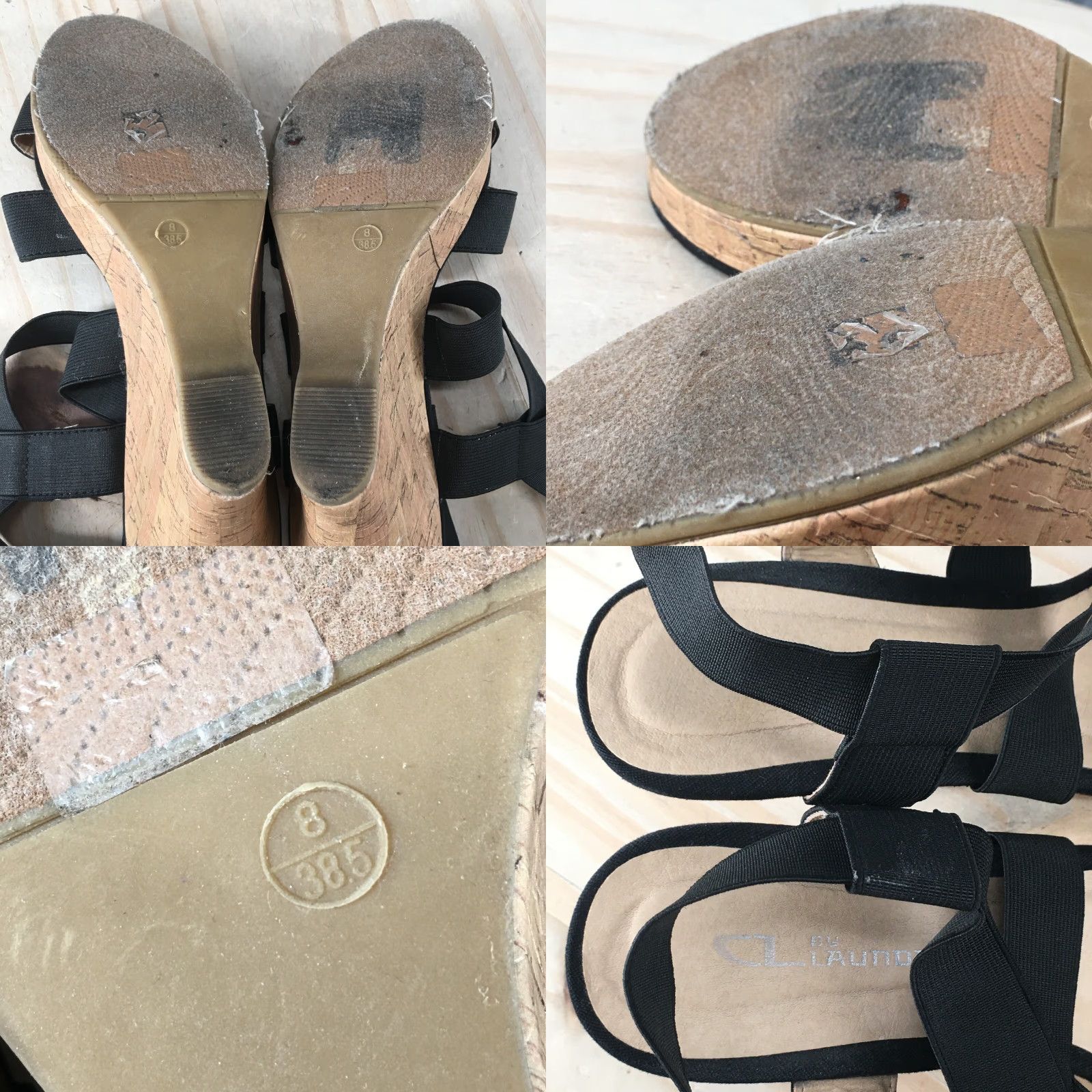 Chinese Laundry Chinese Laundry Sandals Womens 8 Slingback Wedge Black Fabric Open Toe Casual Shoes Size US 8 / IT 38 - 9 Thumbnail