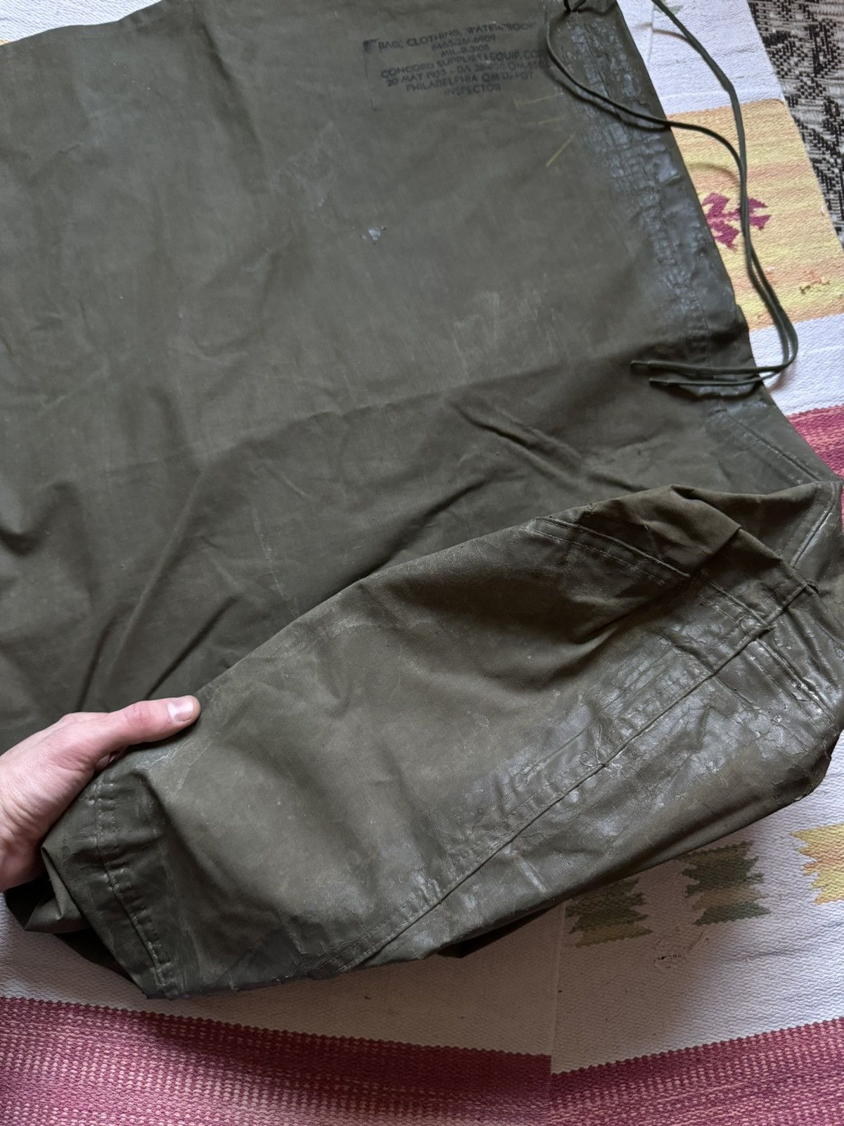 Vintage Vintage 50’s 1955 US Army Waterproof Gore-Tex Clothing Bag Size ONE SIZE - 6 Thumbnail