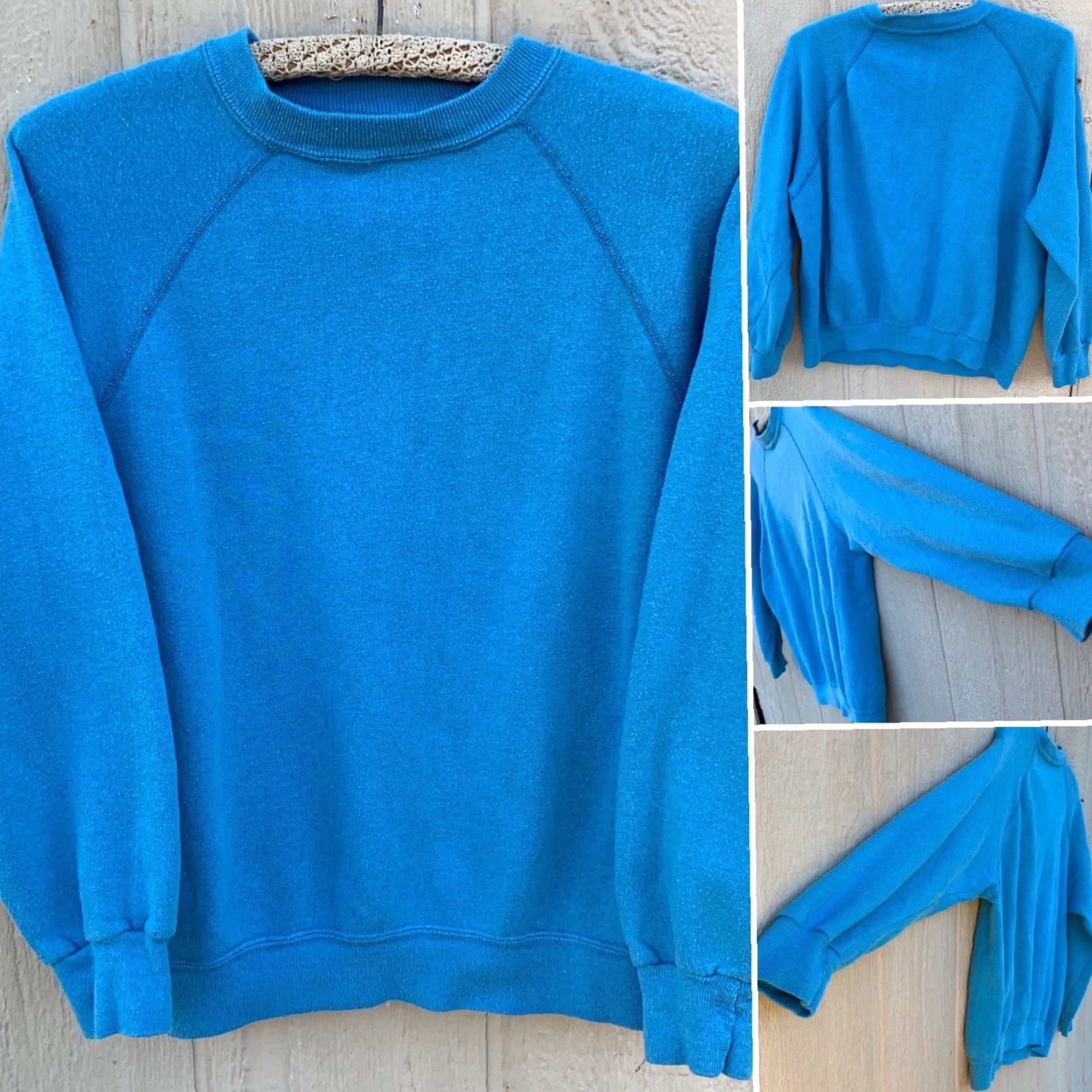 Vintage VINTAGE Raglan Sweatshirt Long Sleeve Pullover Blue L Men Size L Shirt Pullover Raglan 1980s Vintage Mens Size US L / EU 52-54 / 3 - 2 Thumbnail