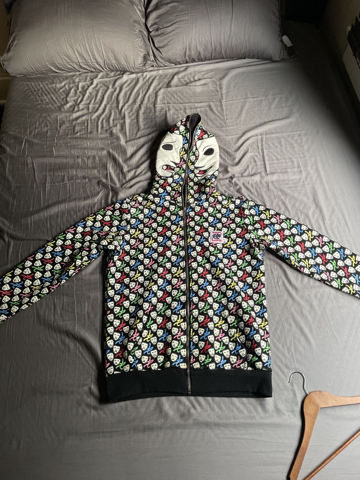 Asaali Custom Asaali Glow in the dark leather mask full zip hoodie Grailed