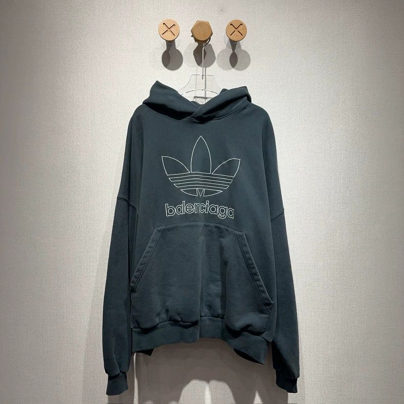 Balenciaga Balenciaga x Adidas Logo Green Hoodie - dmc Size US S / EU 44-46 / 1 - 1 Thumbnail