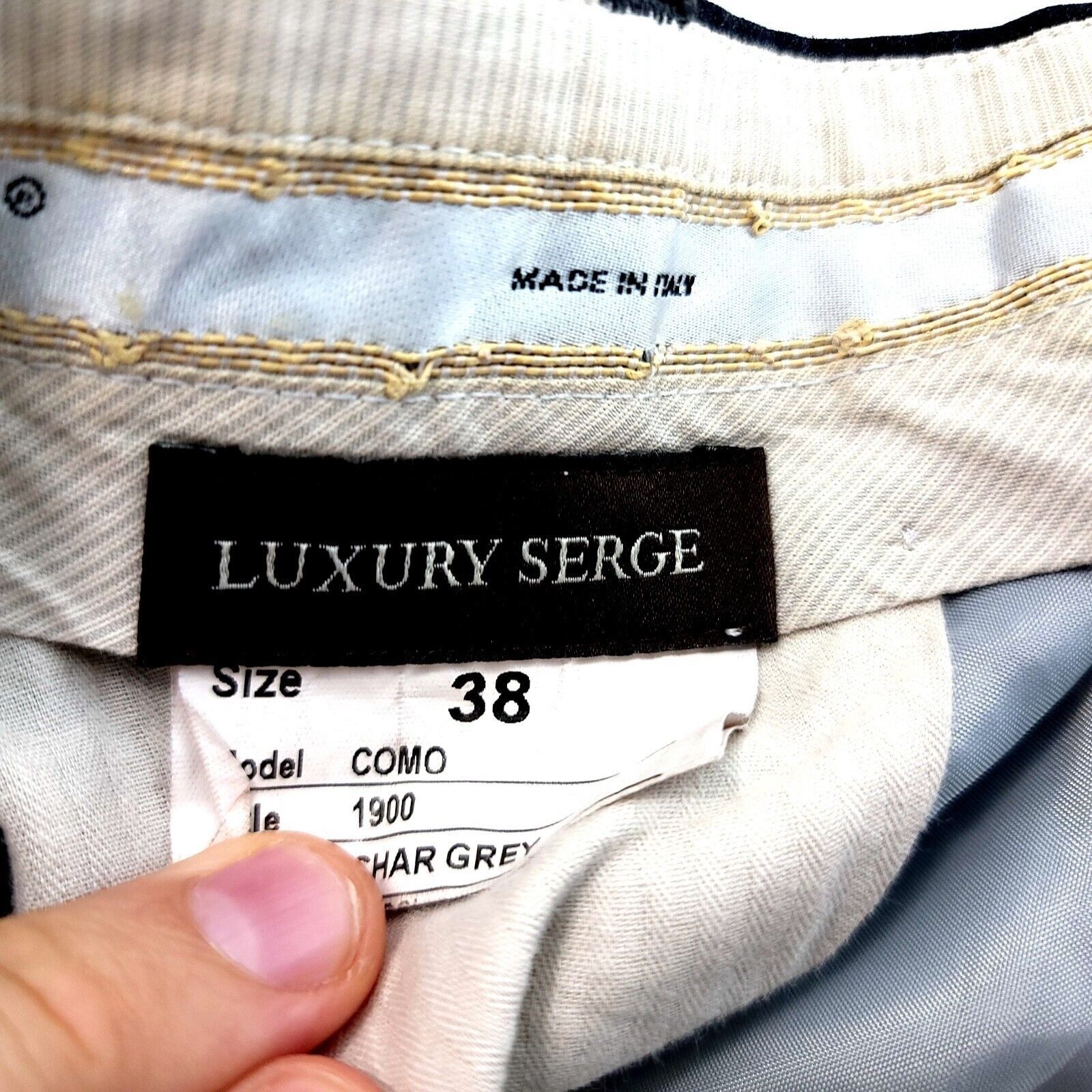 Santorelli Santorelli Luxury Serge Como Wool Italy Wool Gray Pleated Cu Size 38R - 7 Thumbnail