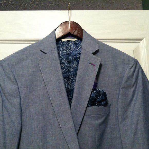 Tallia TALLIA MEN'S NEW BLUE 100%COTTON SPORT JACKET COAT SIZE: S Size US S / EU 44-46 / 1 - 2 Thumbnail