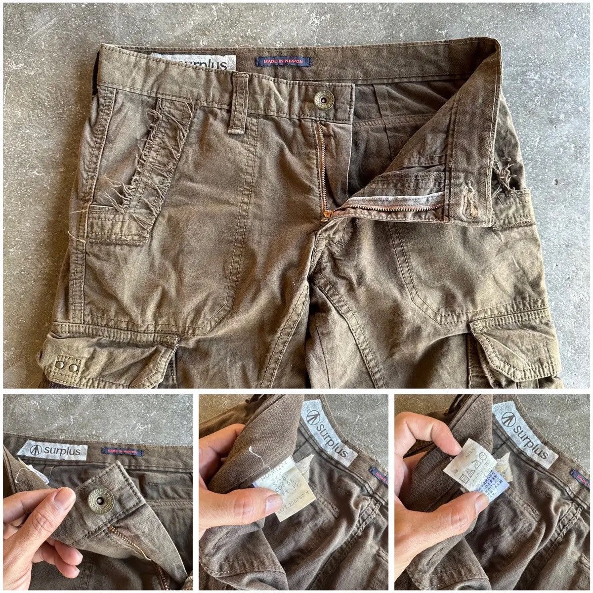 Surplus Research SEND OFFER🍁VINTAGE SURPLUS JAPAN 3D POCKET RARE CARGO PANTS Size US 29 - 15 Thumbnail