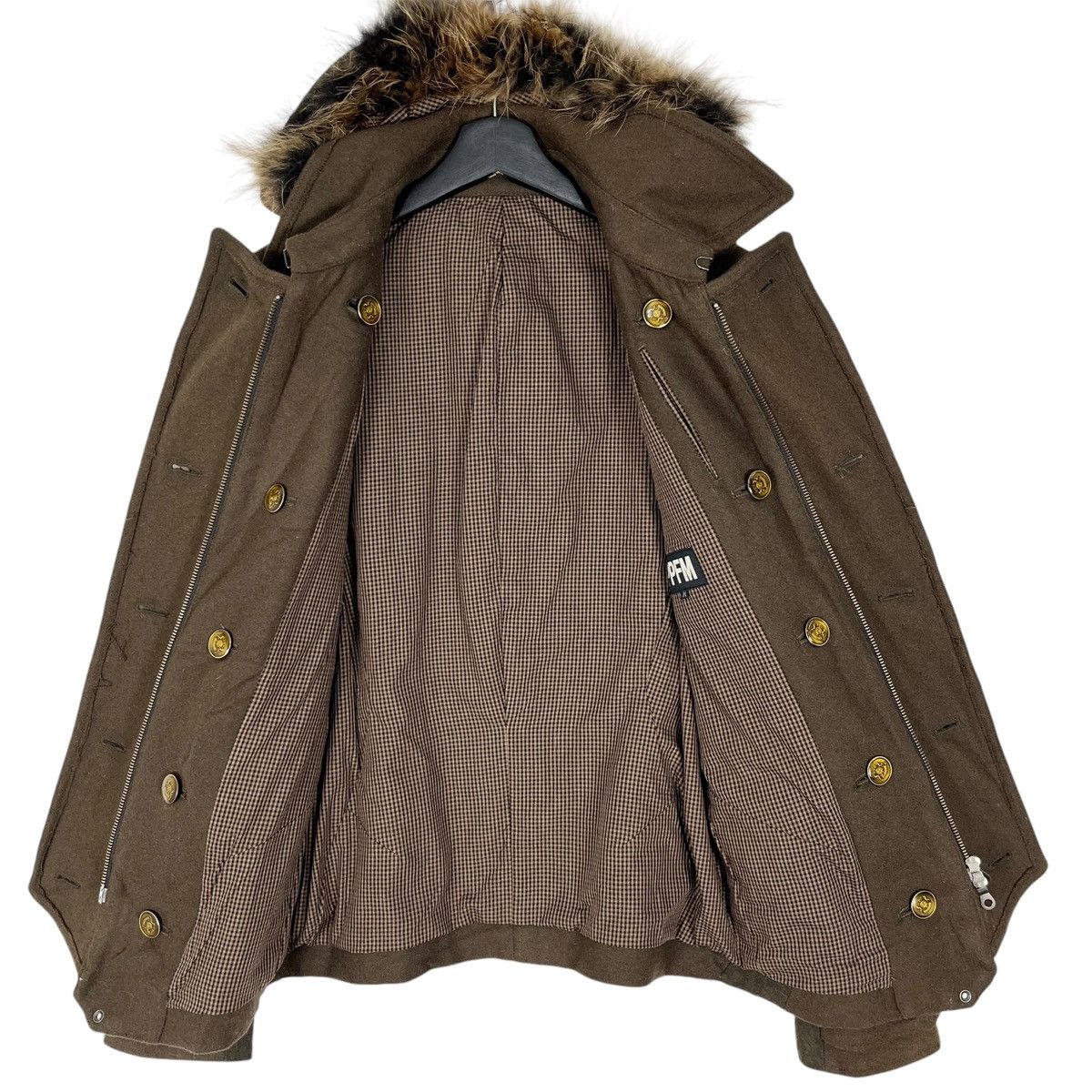 Designer × Japanese Brand Japanese Brand PPFM Detachable Furs Hoodie Women Wool Jacket Size M / US 6-8 / IT 42-44 - 8 Thumbnail