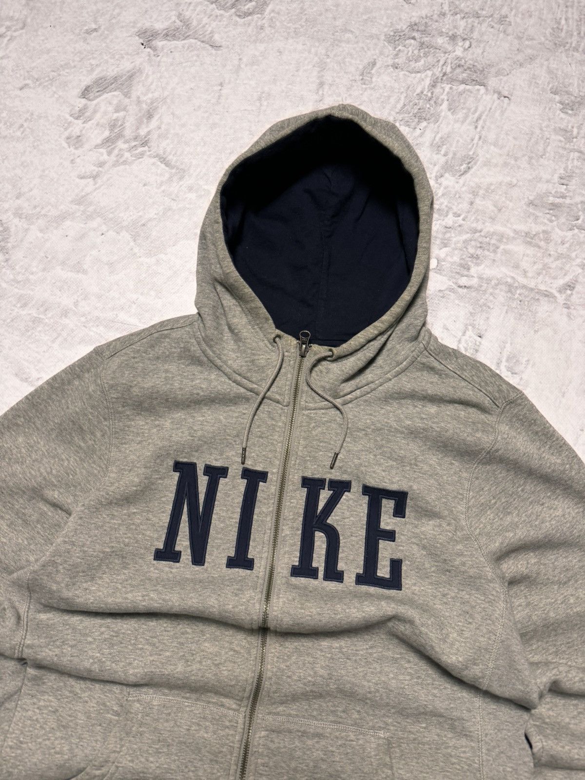 Nike × Vintage 00s Nike Vintage Big Logo Oversize Drill Zip Hoodie Y2K Size US L / EU 52-54 / 3 - 2 Thumbnail