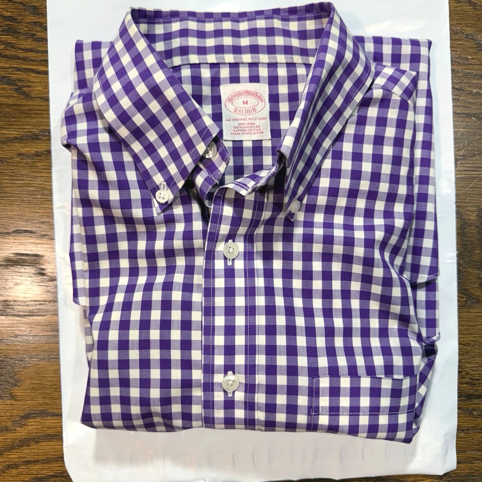 Brooks Brothers Brooks Brothers Gingham Short Sleeve Shirt M Supima Cotton Size US M / EU 48-50 / 2 - 7 Thumbnail
