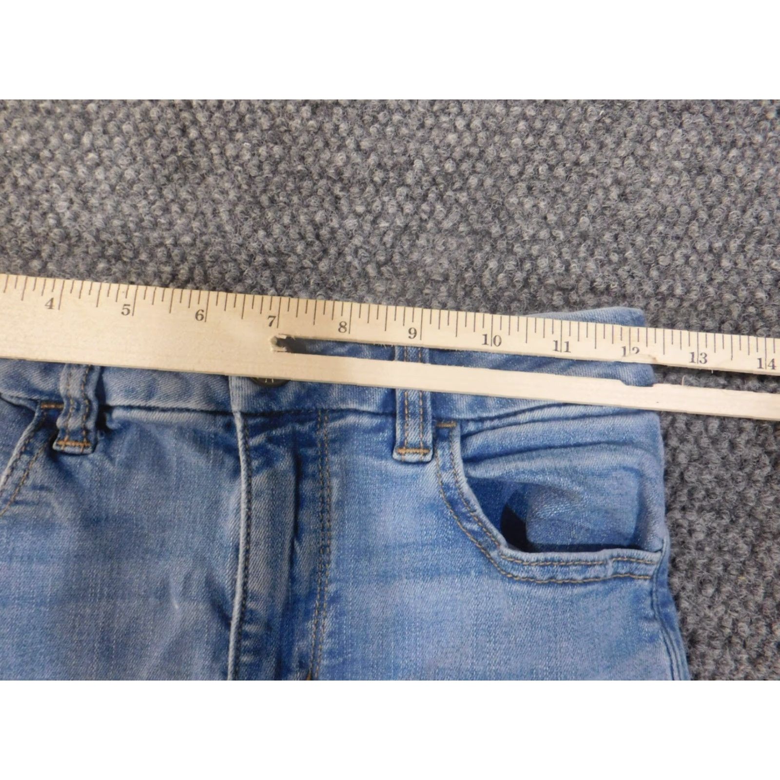 American Eagle Outfitters American Eagle Jeans Womens size 4 Jegging Denim Stretch Straight Rise Mid Regular Distressed Zipper Dark Blue Size 27" / US 4 / IT 40 - 4 Thumbnail