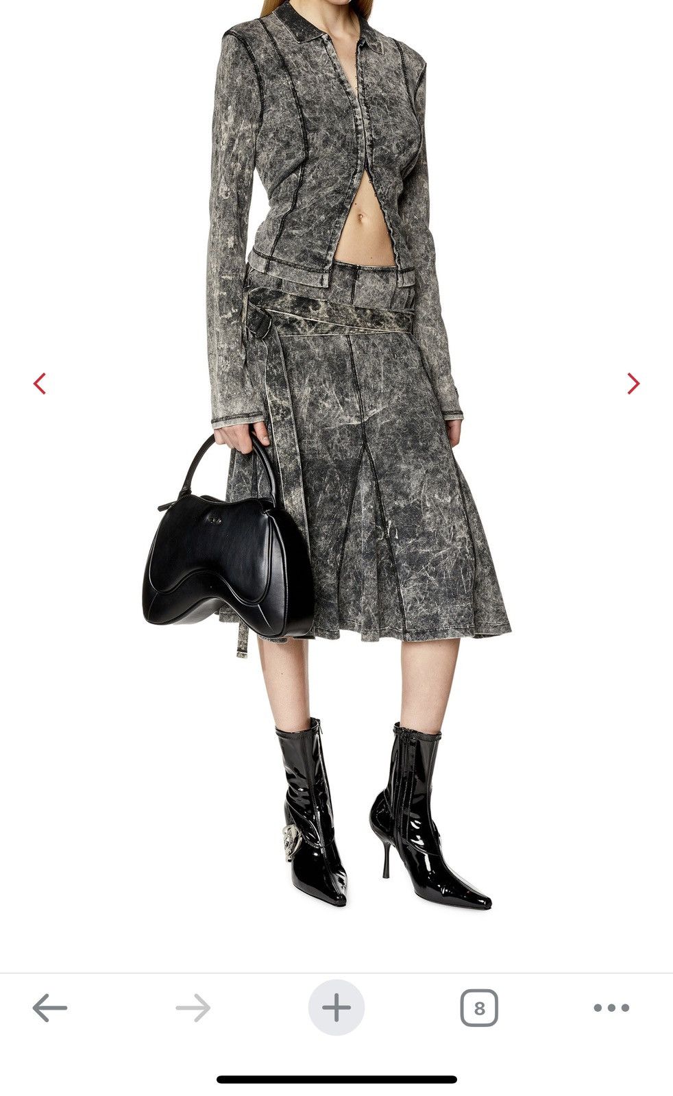 Diesel Diesel ribbed marble wash godet skirt and top set Size 24" / US 00 / IT 34 - 1 Thumbnail