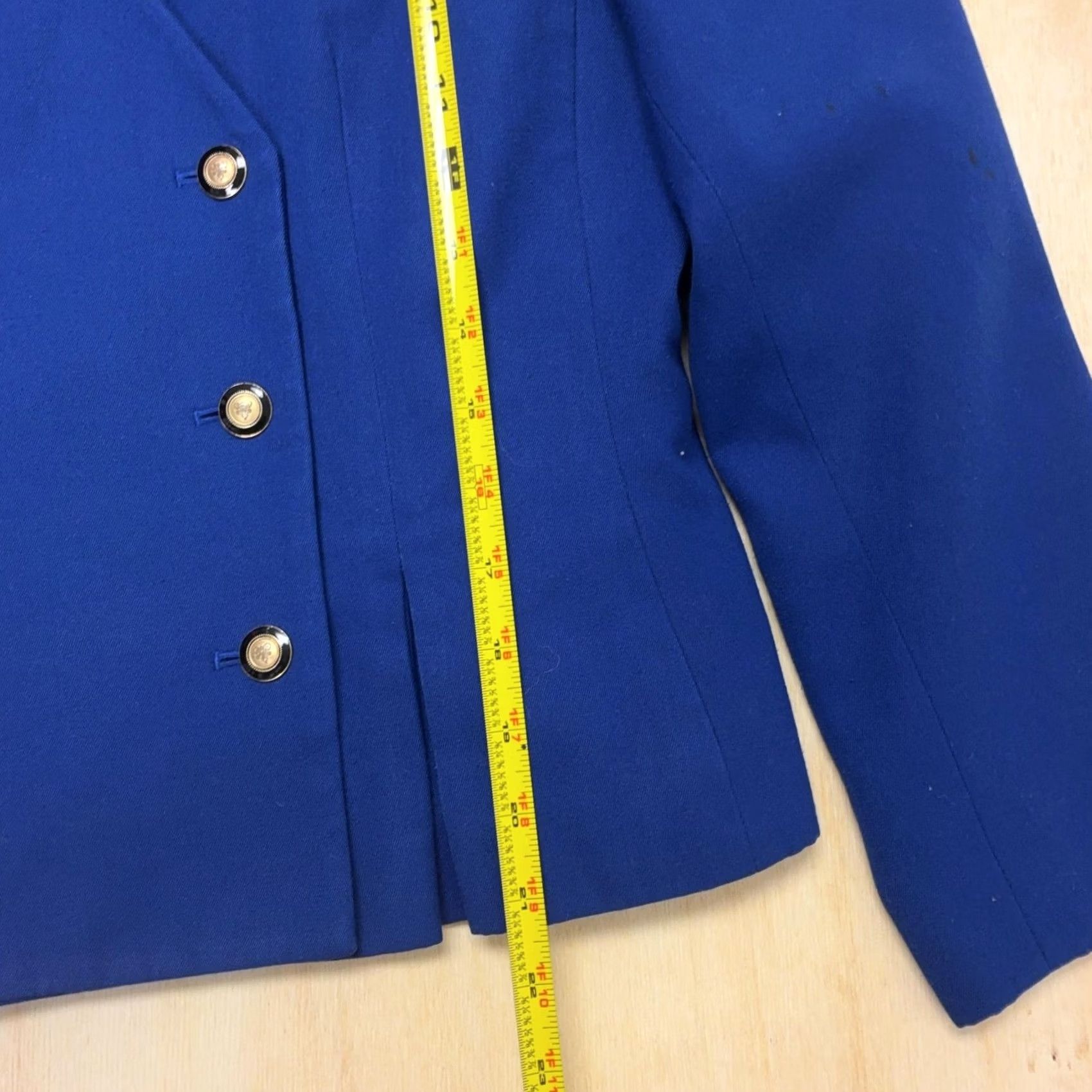 Kasper Vintage Kasper A.S.L. Blazer Jacket Womens 10P Blue Double Breasted Lined Career Size L / US 10 / IT 46 - 5 Thumbnail