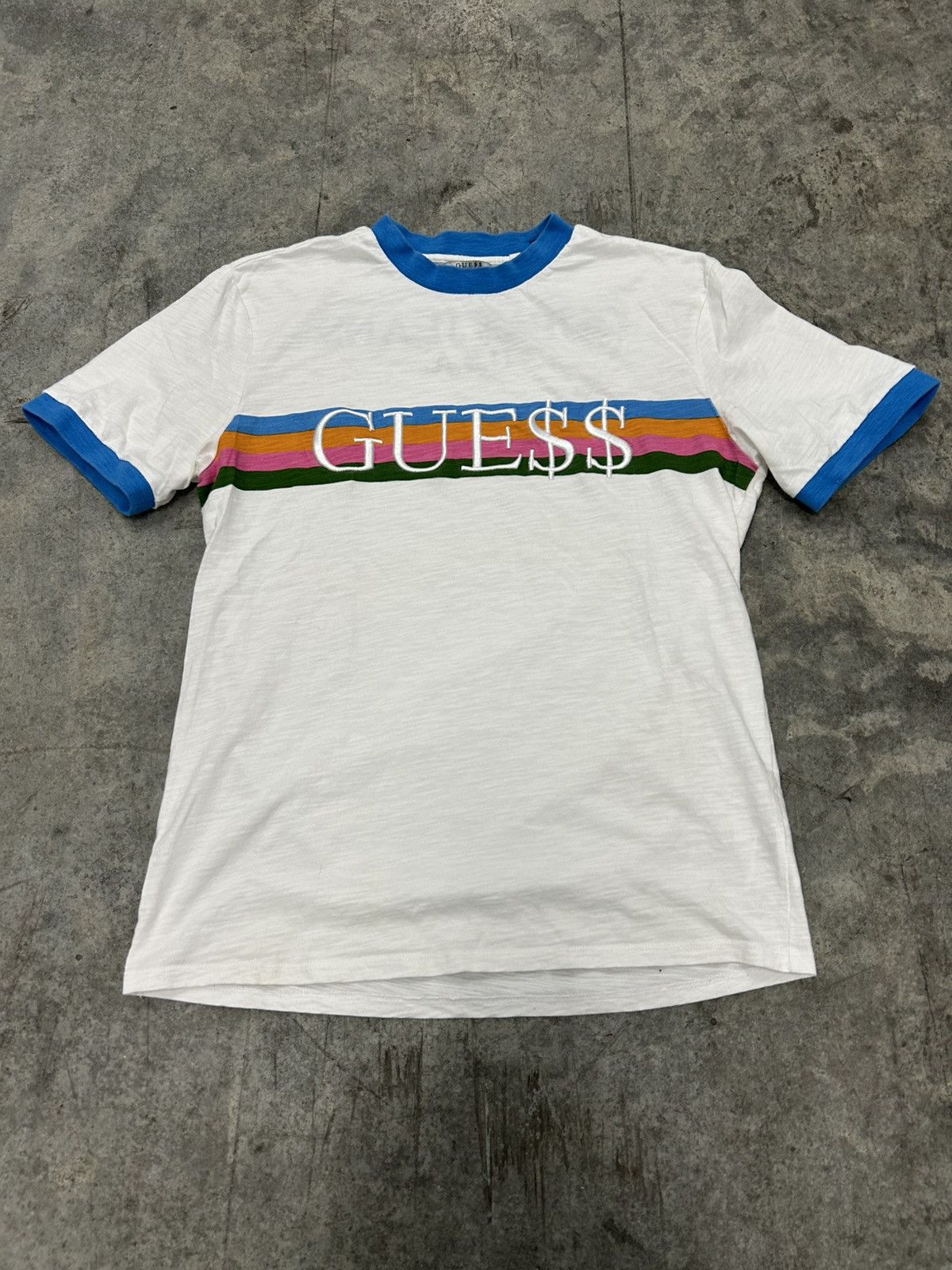 Asap Rocky x guess t shirt rainbow ringer