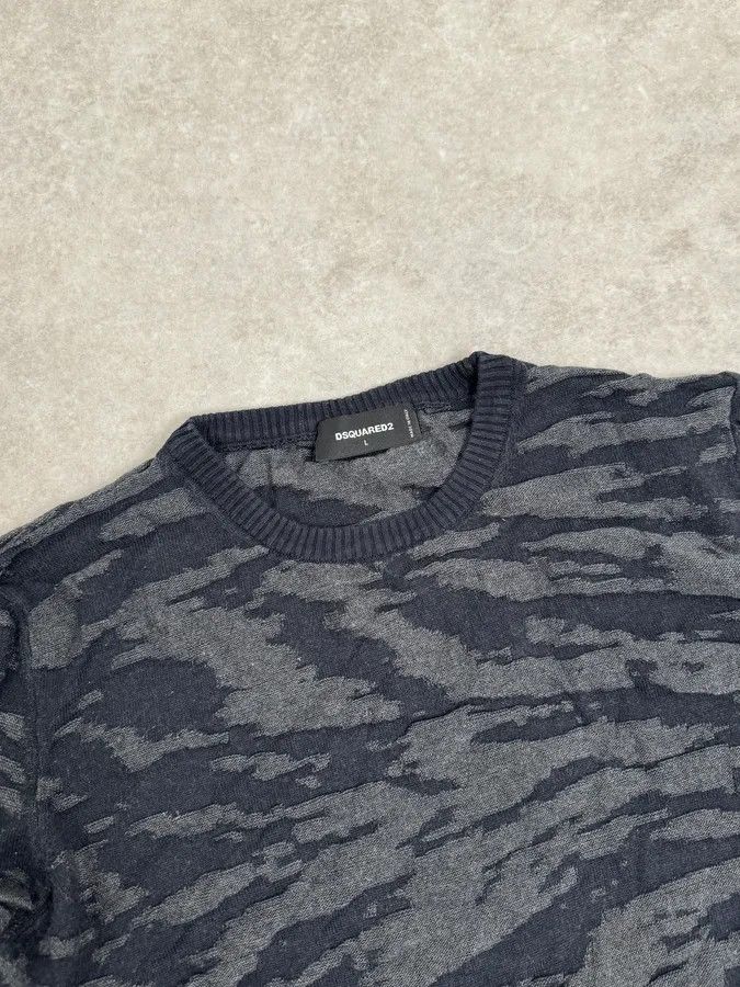 Dsquared2 SS2015 Dsquared2 Camo Irregular Black & Grey Sweater Size US S / EU 44-46 / 1 - 5 Thumbnail