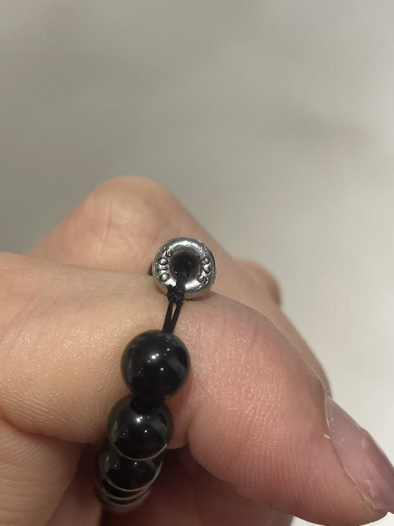 Chrome Hearts Chrome Hearts 6mm Obsidian Silver Tongue Beaded Bracelet Size ONE SIZE - 10 Thumbnail