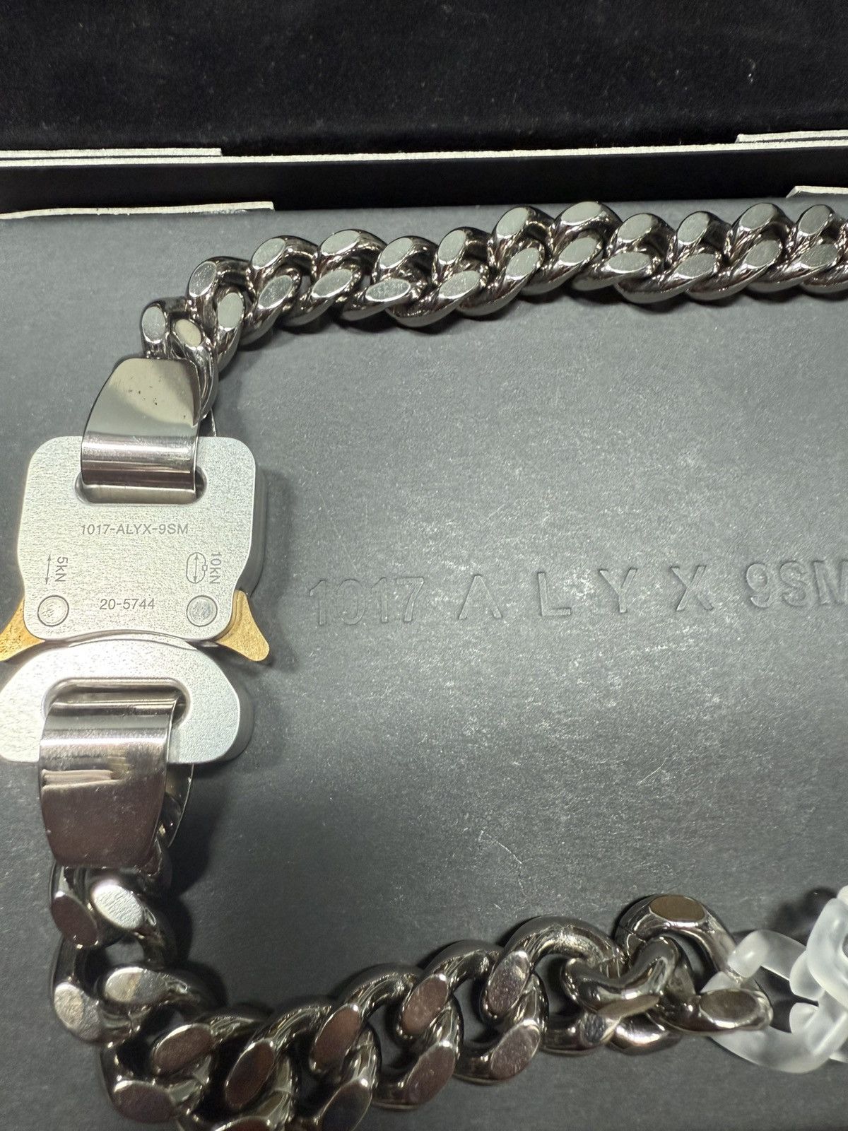 1017 ALYX 9SM Buckle Nylon and Silver Toned Necklace