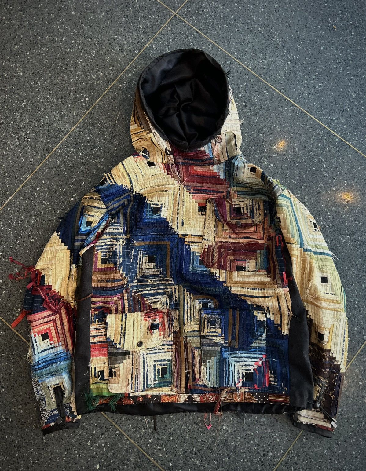 Vintage 1880 Custom Quilt Hoodie perfectly distressed and worn Size US M / EU 48-50 / 2 - 1 Thumbnail