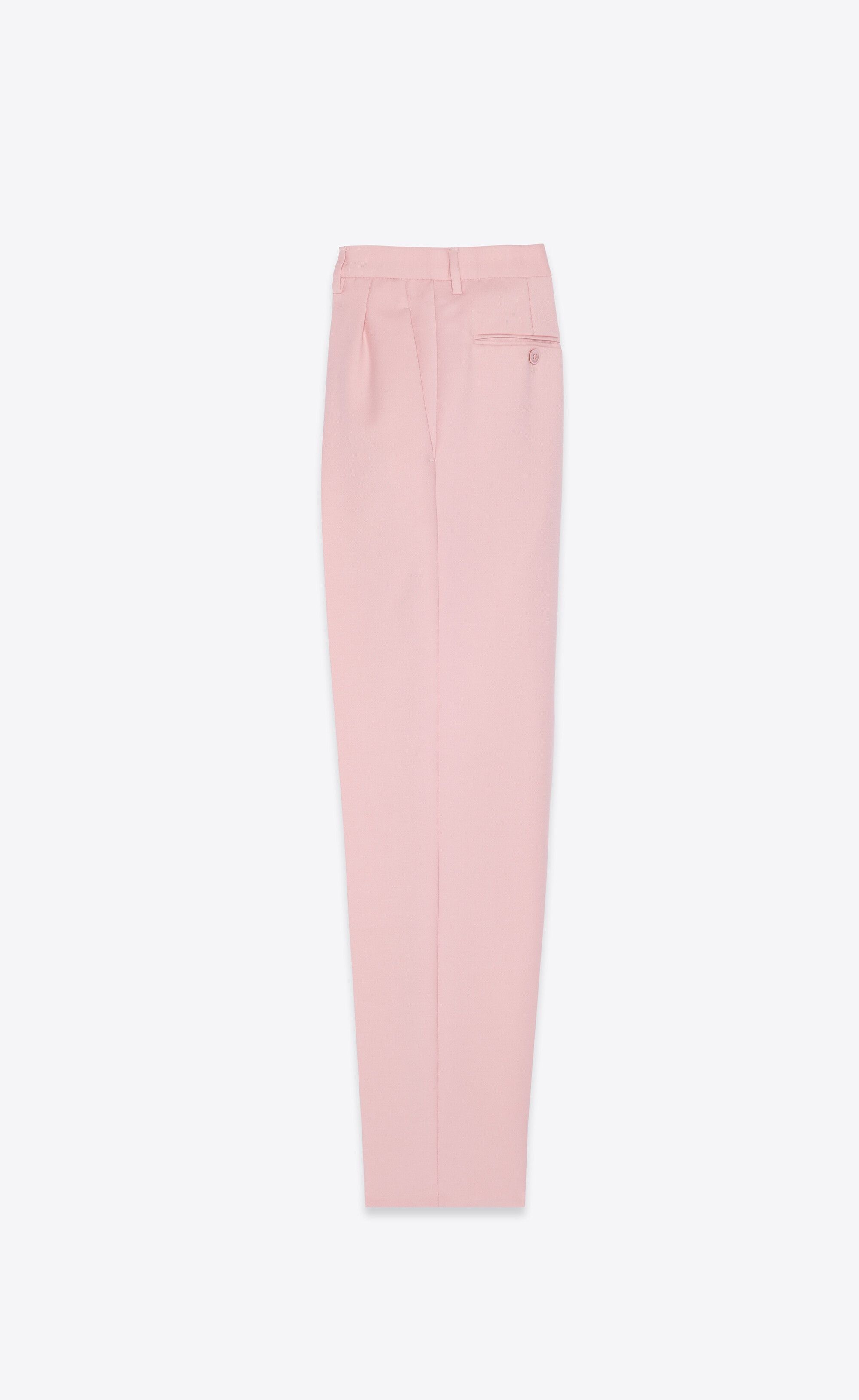 Saint Laurent Paris o1s1wg110824 High-Rise Pants in Wool and Mohair in Pink Size US 38 / EU 54 - 2 Thumbnail