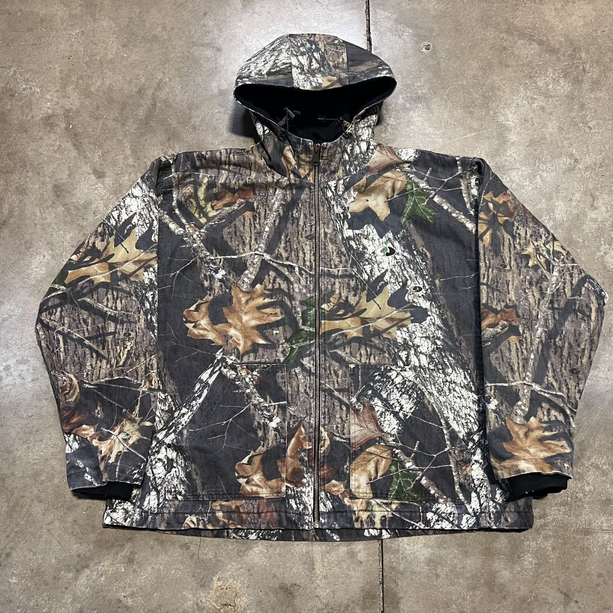 Mossy Oaks × Vintage Vintage Mossy Oak Camo Workwear Jacket Zip Up Hooded Boxy Size US XXL / EU 58 / 5 - 1 Thumbnail