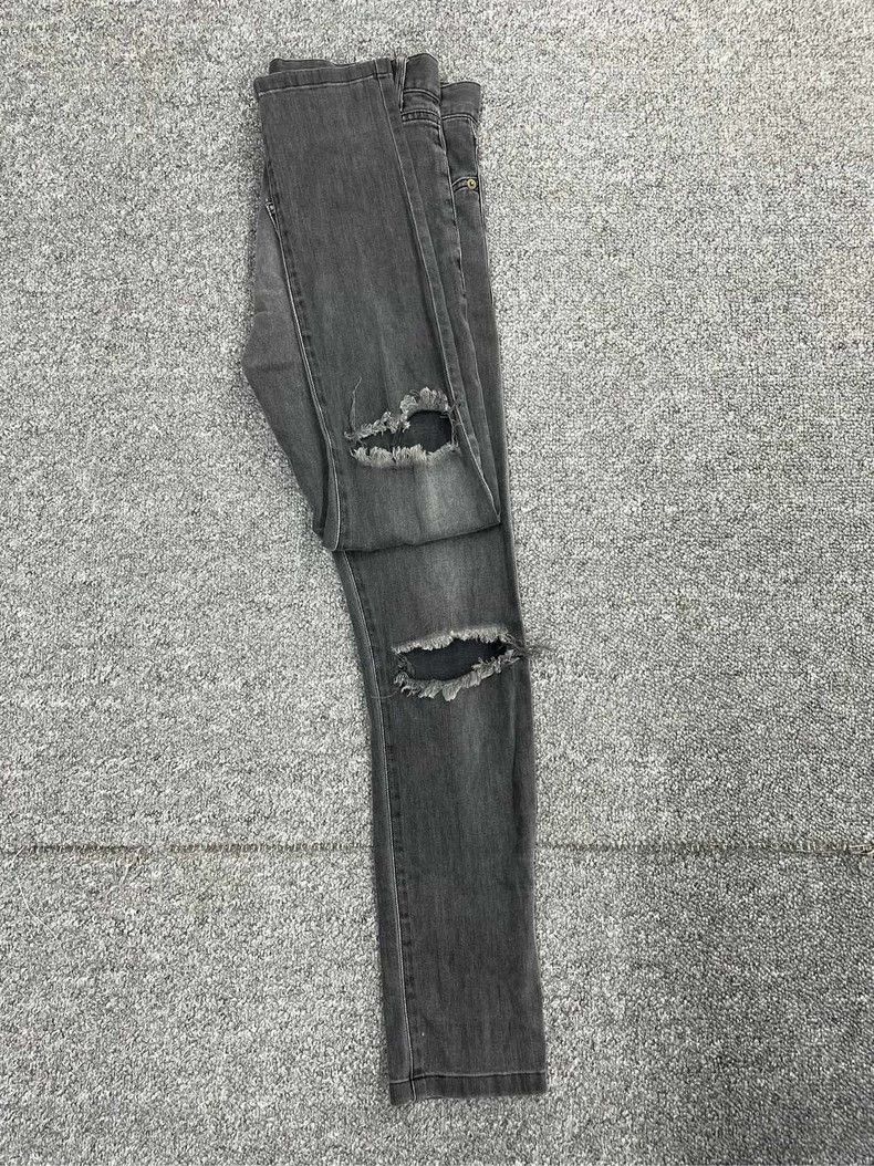 Saint Laurent Paris Saint Laurent Paris Grey old knife cut jeans Size US 29 - 2 Thumbnail